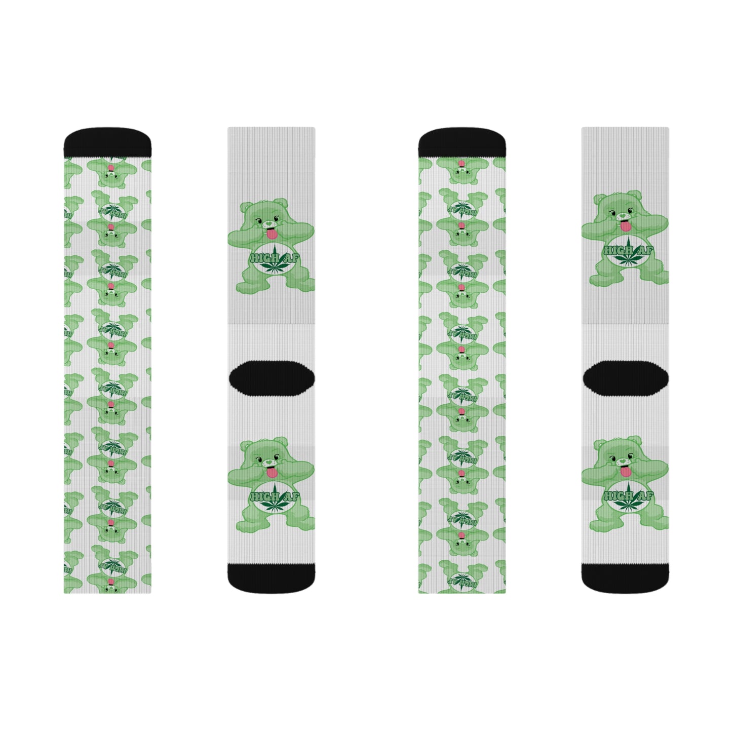 High AF Custom Bear Sublimation Socks - MKcreativeprints