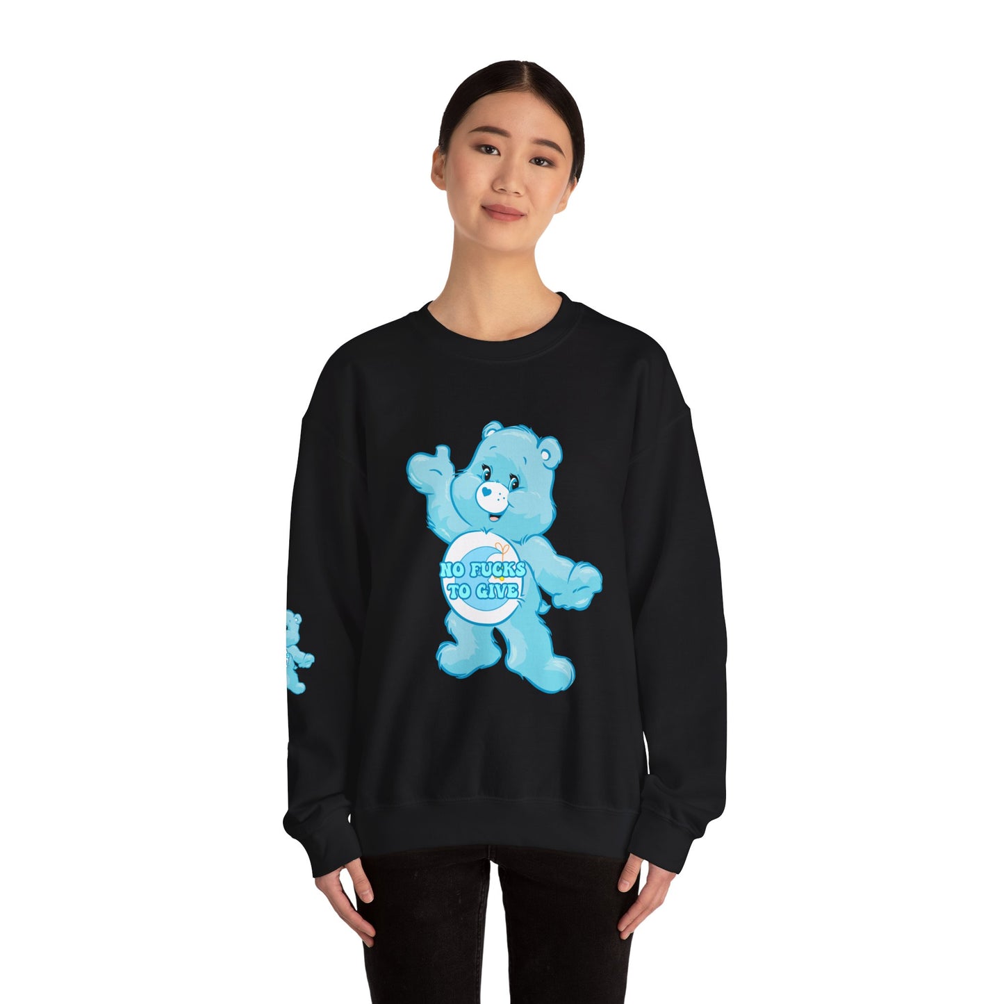 No Fucks to Give Swear Curse Care Bear Unisex Heavy Blend™ Crewneck Sweatshirt - MKcreativeprints
