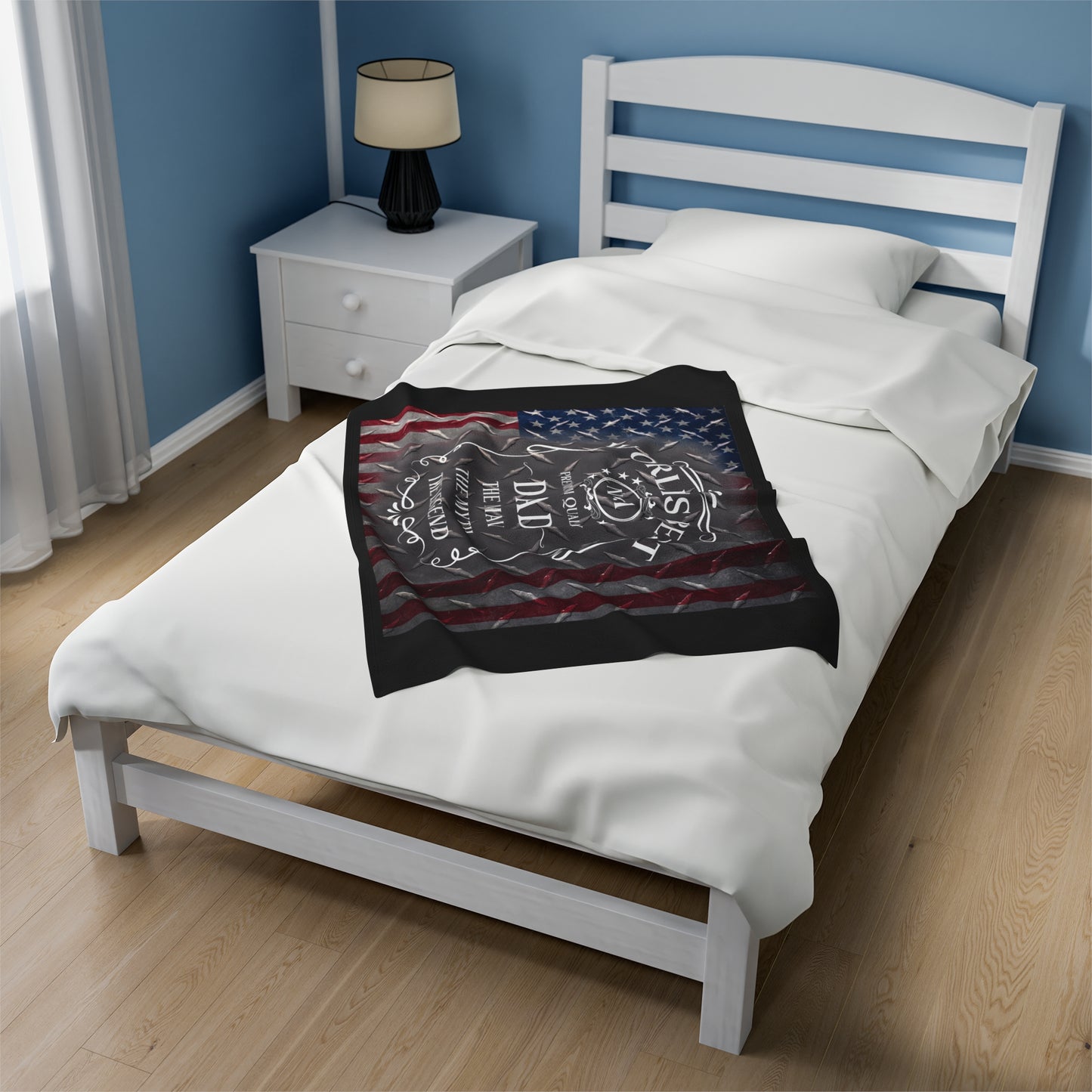 Worlds BEST DAD Whiskey Velveteen Plush Blanket - MKcreativeprints
