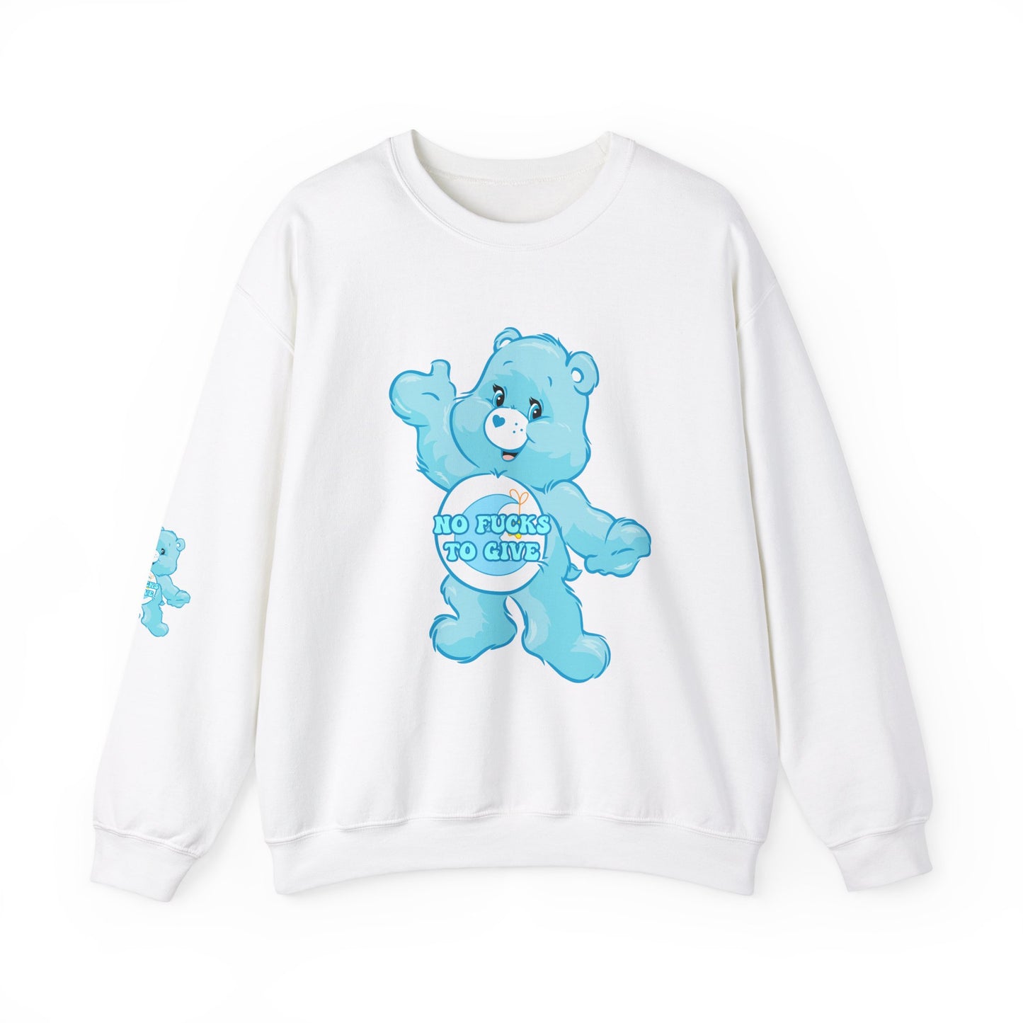 No Fucks to Give Swear Curse Care Bear Unisex Heavy Blend™ Crewneck Sweatshirt - MKcreativeprints