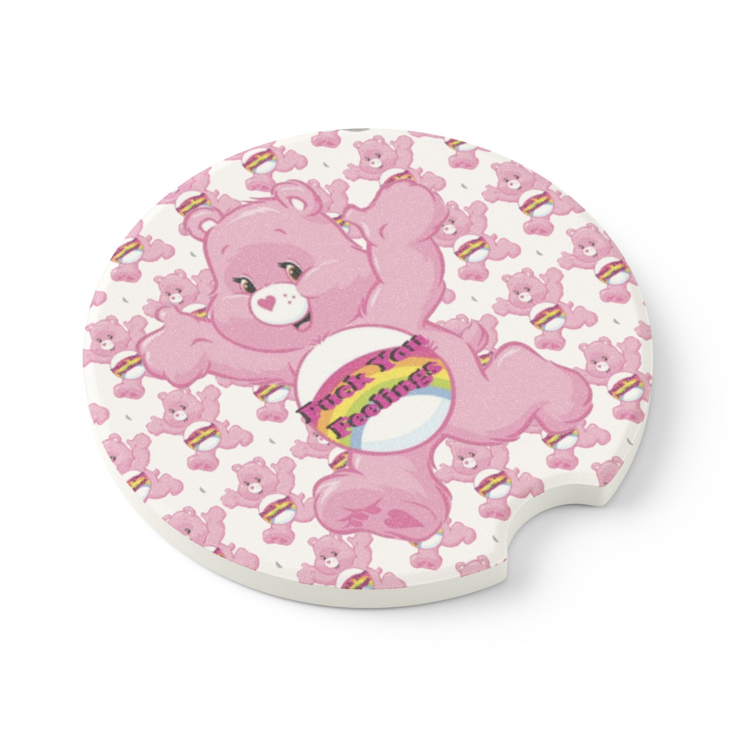 F You Feelings Curse Care Bear Soapstone Car Coaster - MKcreativeprints