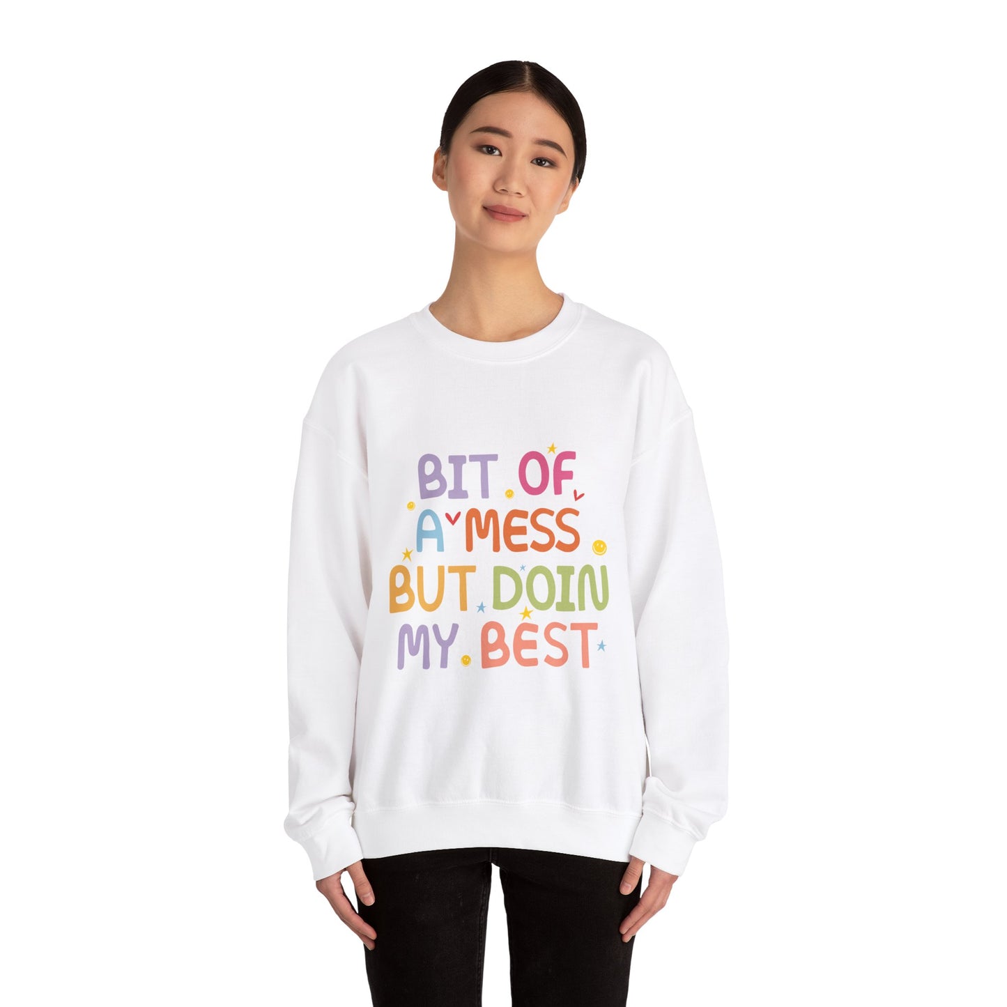 Bit of a Mess but doing my best Unisex Heavy Blend™ Crewneck Sweatshirt - MKcreativeprints