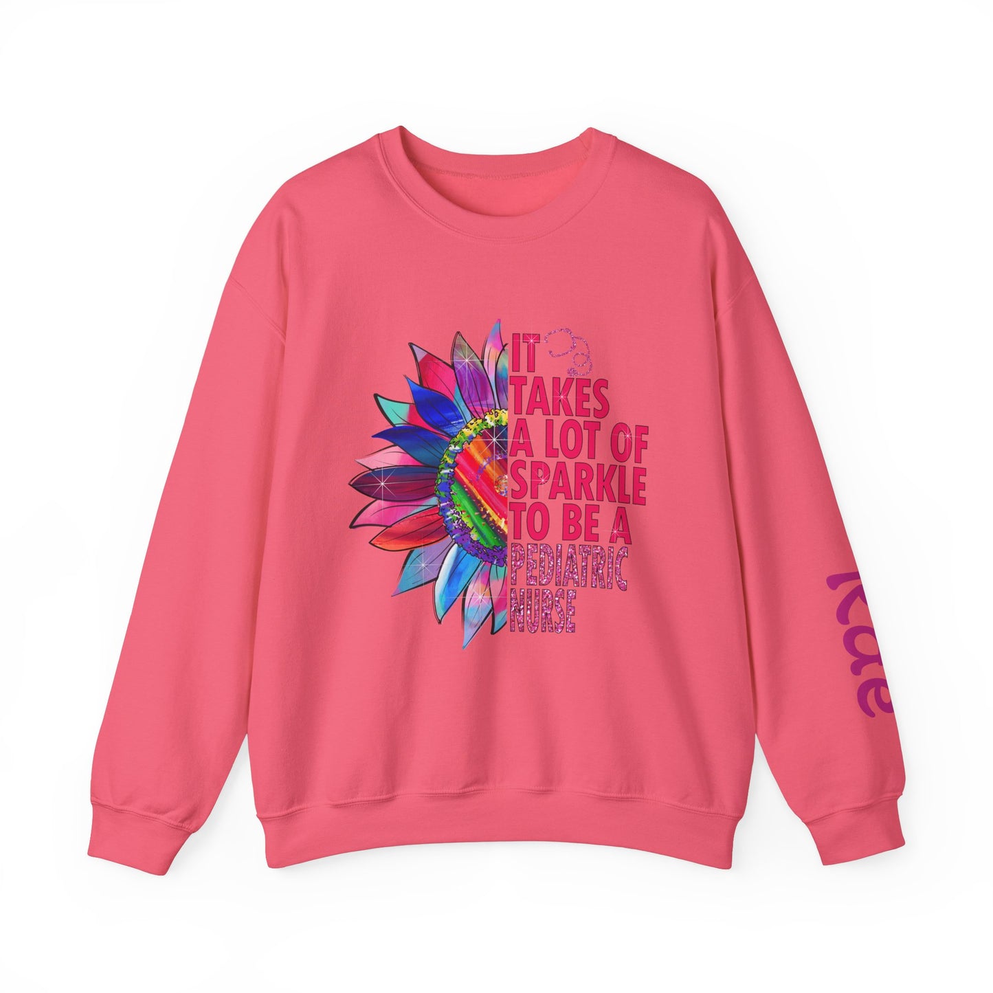 Personalized Sparkle Pediatric Nurse Sweatshirt with Custom Name - MKcreativeprints