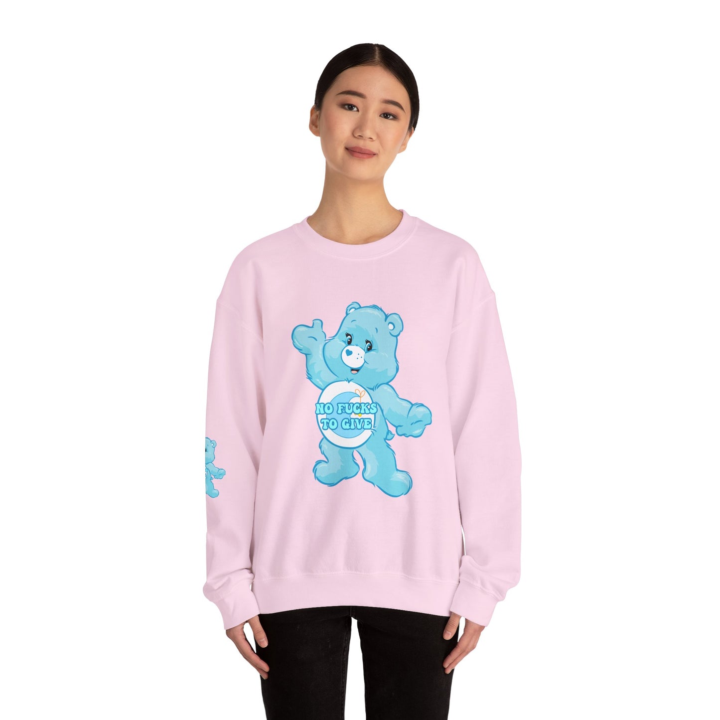 No Fucks to Give Swear Curse Care Bear Unisex Heavy Blend™ Crewneck Sweatshirt - MKcreativeprints
