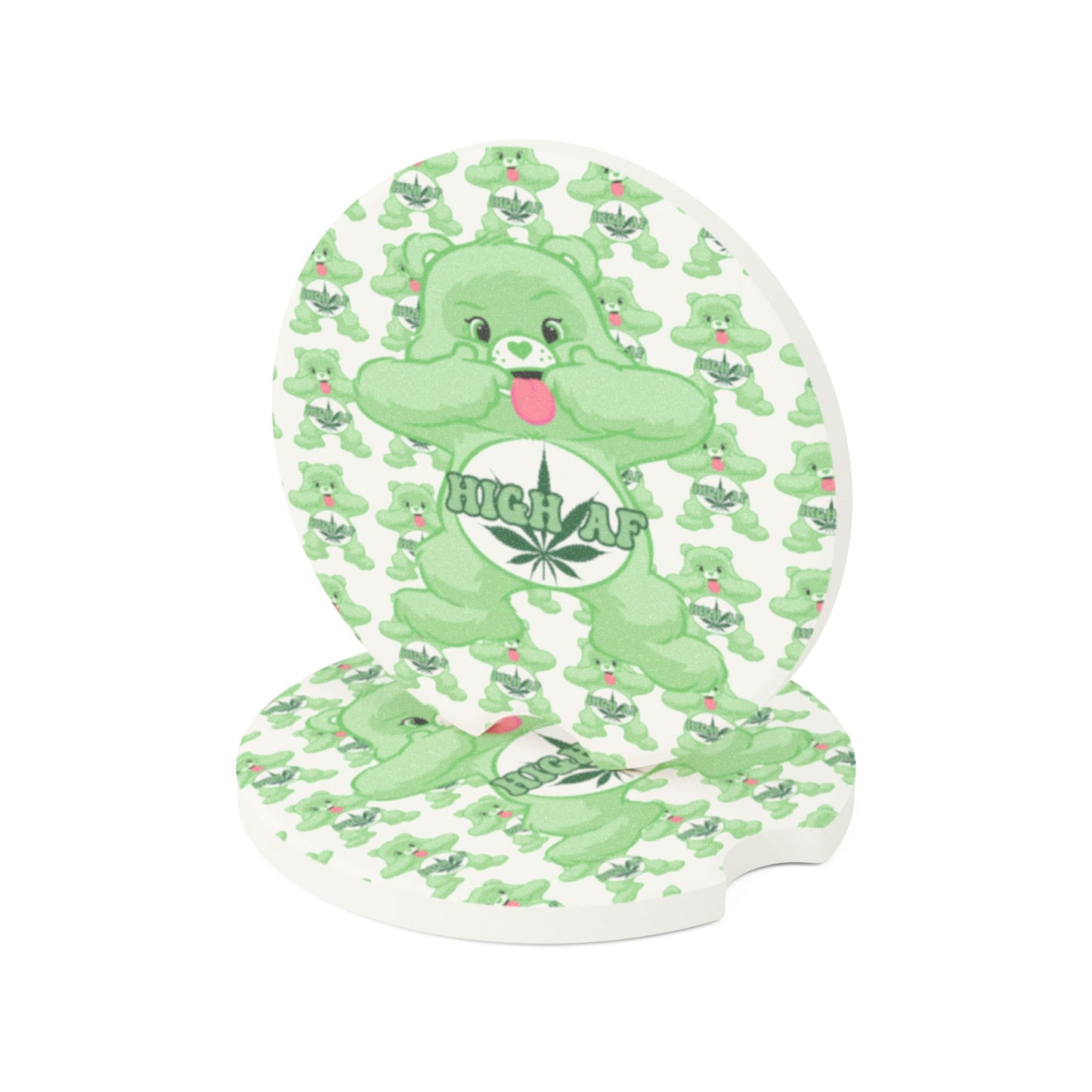 High AF Custom Bear Soapstone Car Coaster - MKcreativeprints