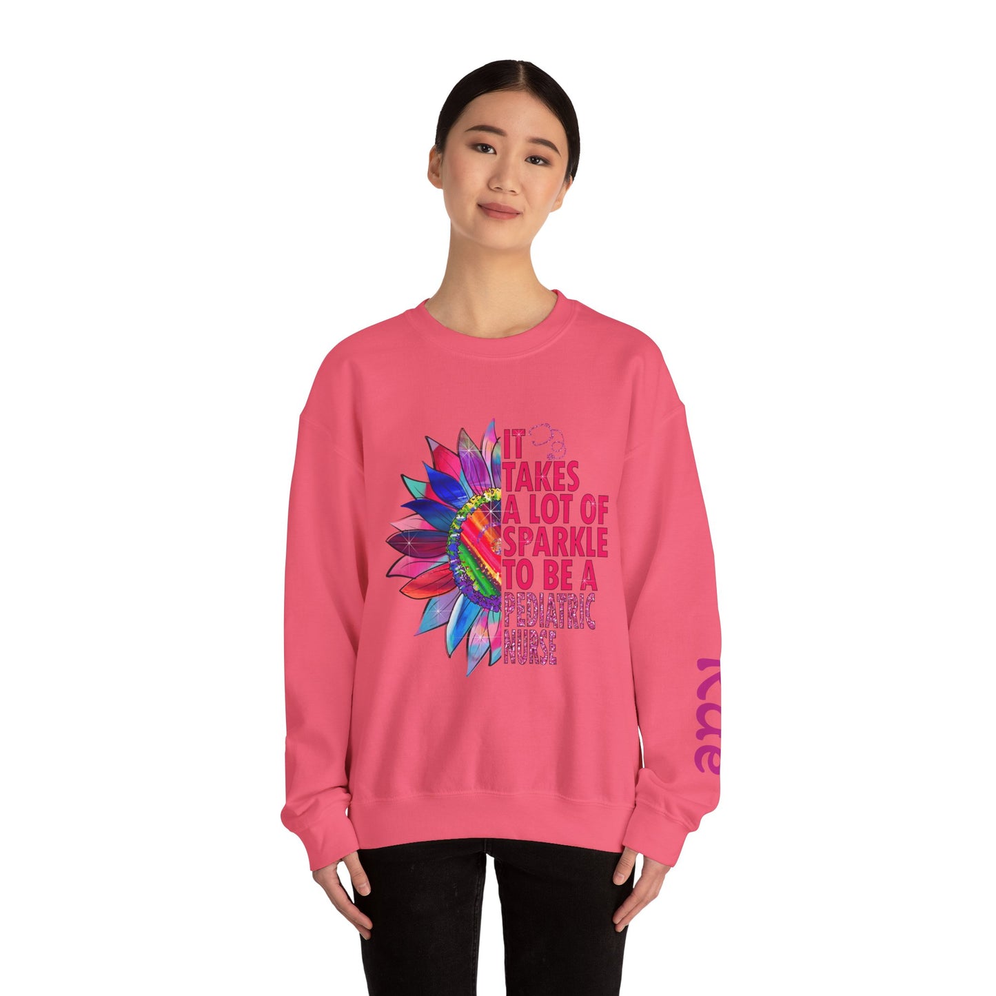 Personalized Sparkle Pediatric Nurse Sweatshirt with Custom Name - MKcreativeprints