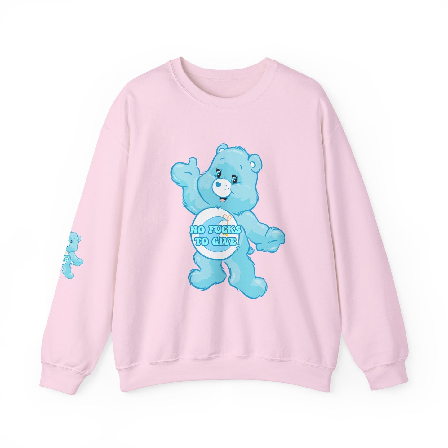 No Fucks to Give Swear Curse Care Bear Unisex Heavy Blend™ Crewneck Sweatshirt - MKcreativeprints