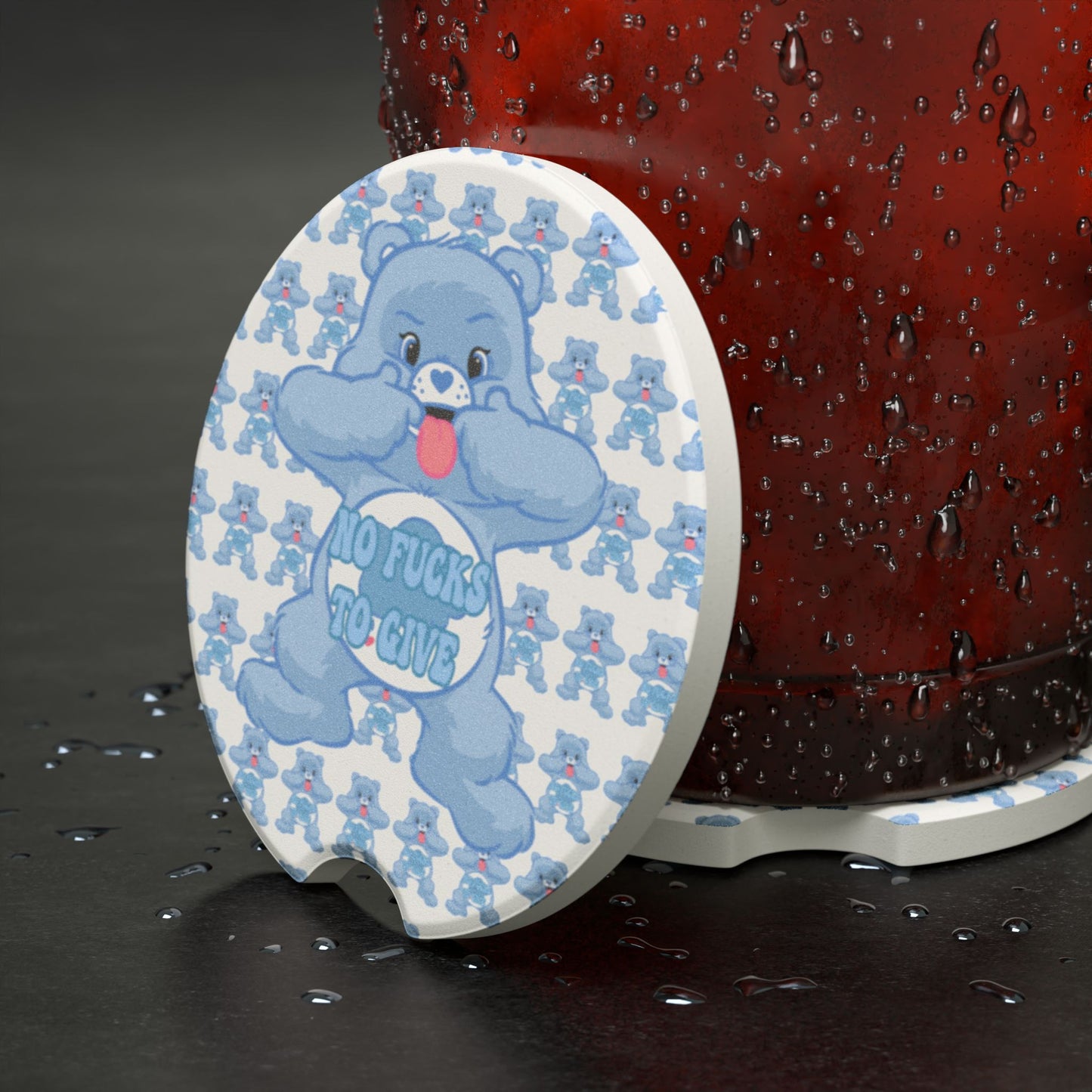 NO F@CKS to Give Soapstone Car Coaster - MKcreativeprints