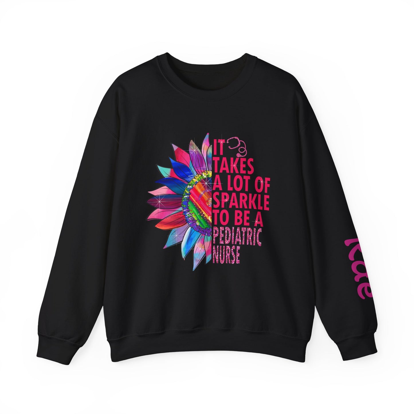 Personalized Sparkle Pediatric Nurse Sweatshirt with Custom Name - MKcreativeprints