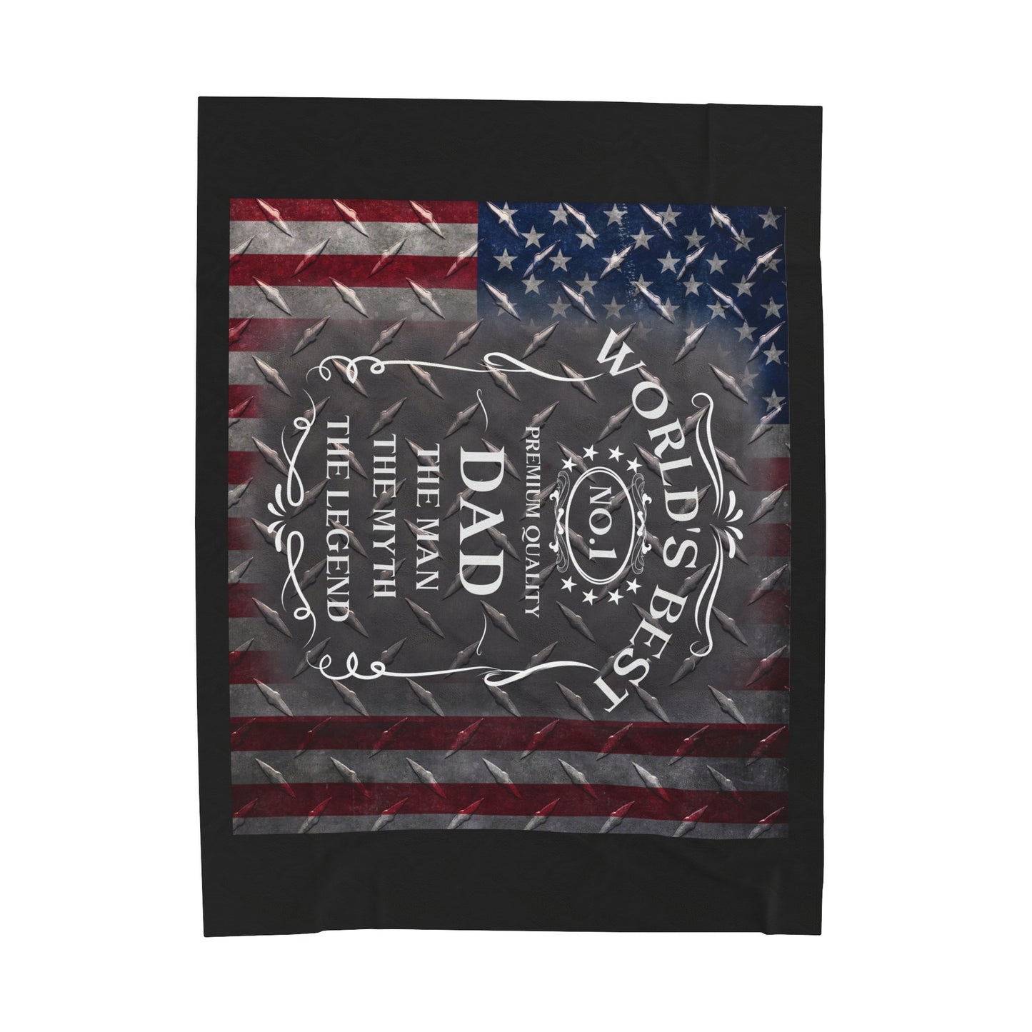 Worlds BEST DAD Whiskey Velveteen Plush Blanket - MKcreativeprints