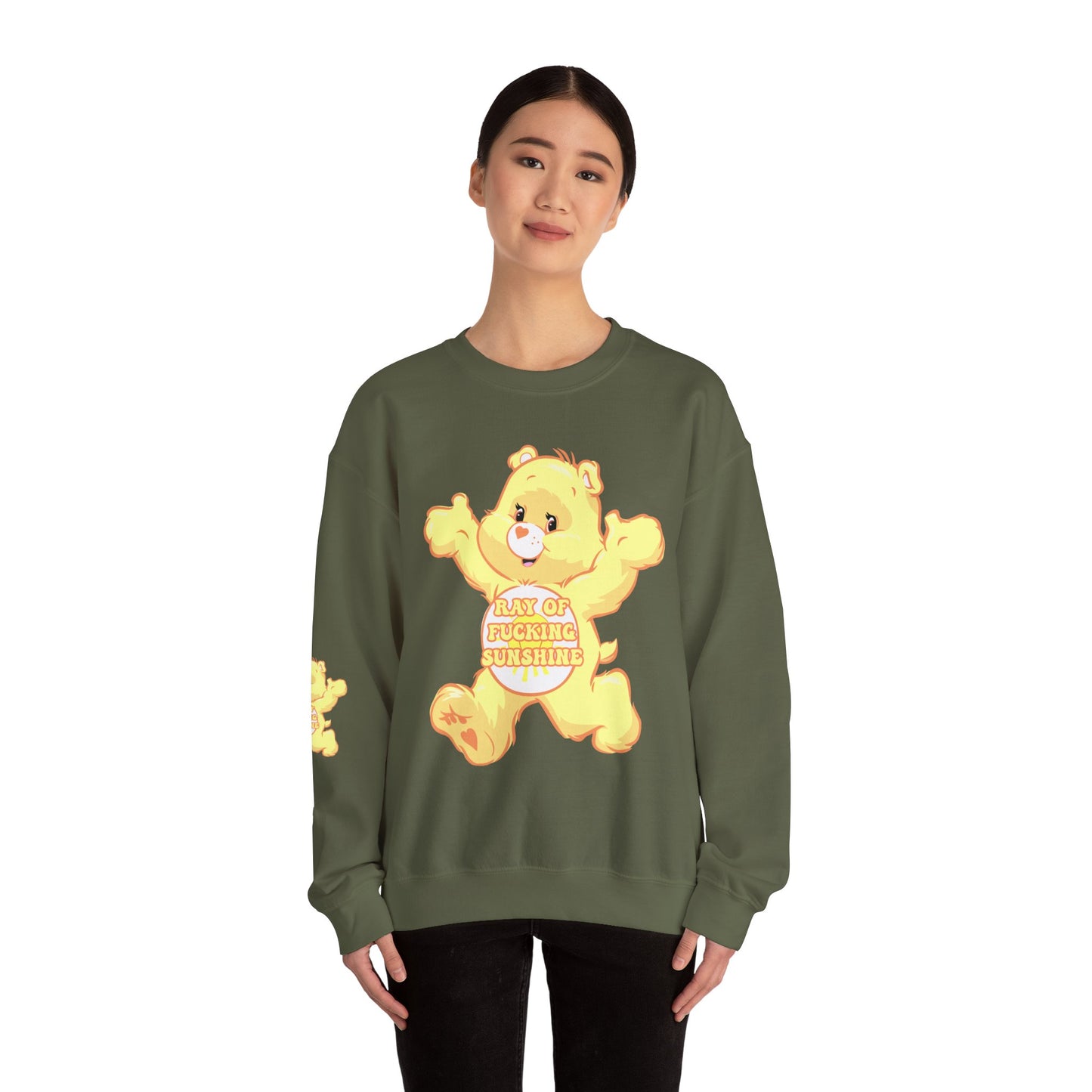 Ray of Fucking Sunshine Curse Swear Care Bear Unisex Heavy Blend™ Crewneck Sweatshirt - MKcreativeprints
