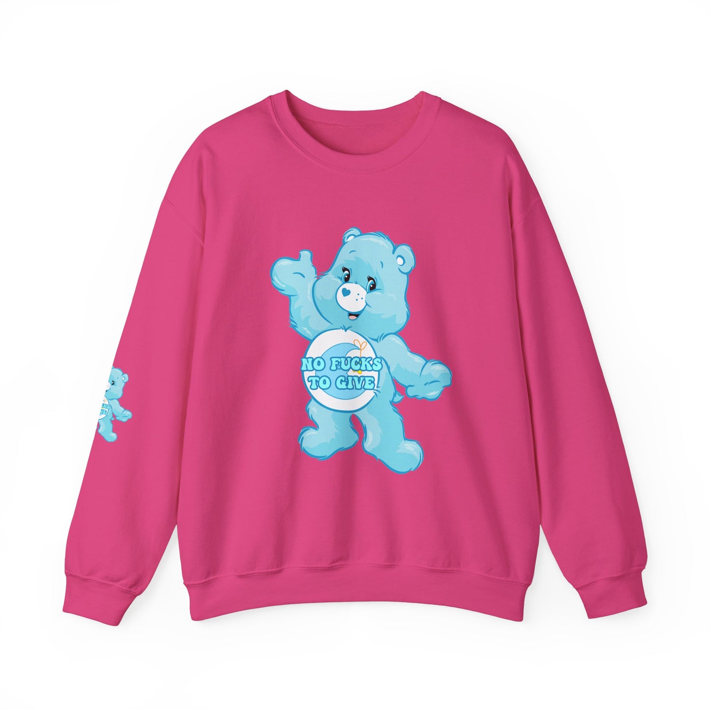 No Fucks to Give Swear Curse Care Bear Unisex Heavy Blend™ Crewneck Sweatshirt - MKcreativeprints