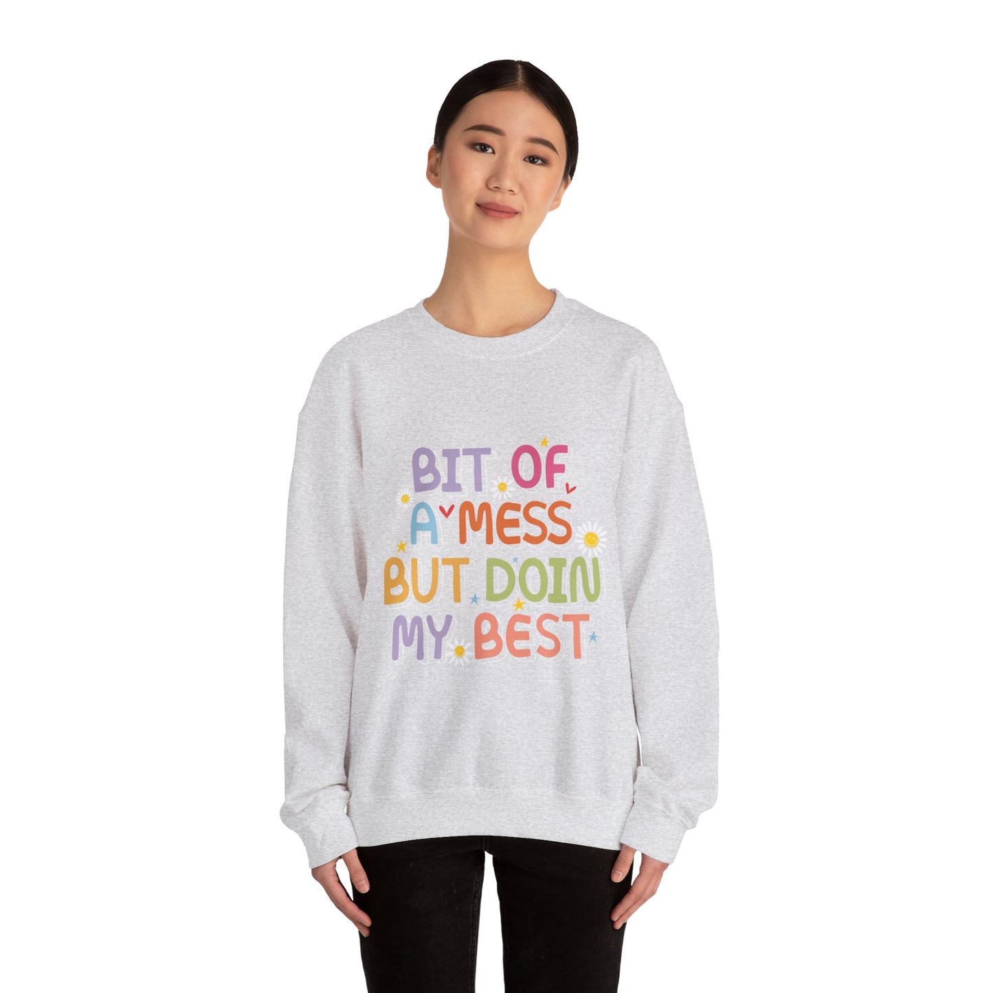 Bit of a Mess but doing my best Unisex Heavy Blend™ Crewneck Sweatshirt - MKcreativeprints