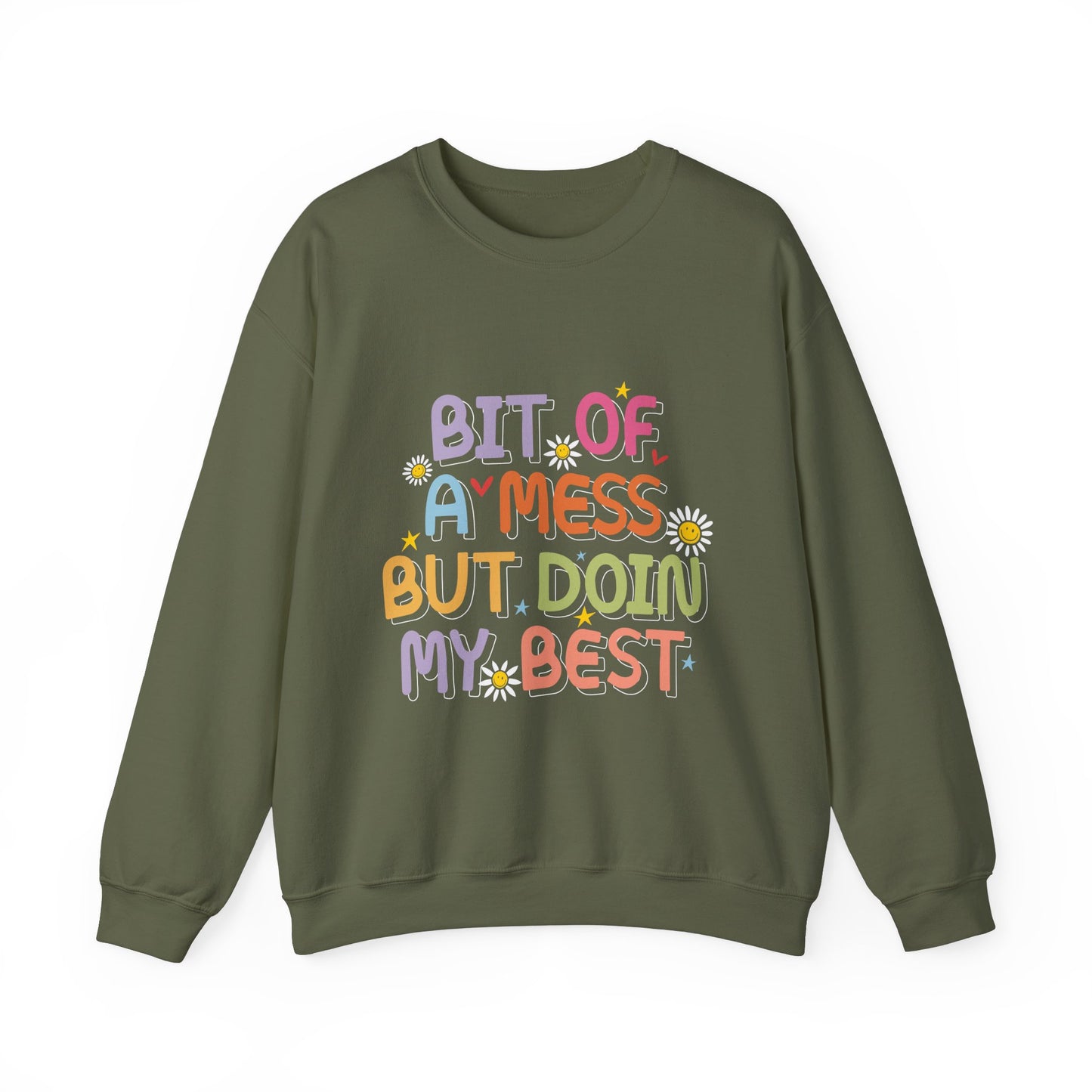 Bit of a Mess but doing my best Unisex Heavy Blend™ Crewneck Sweatshirt - MKcreativeprints