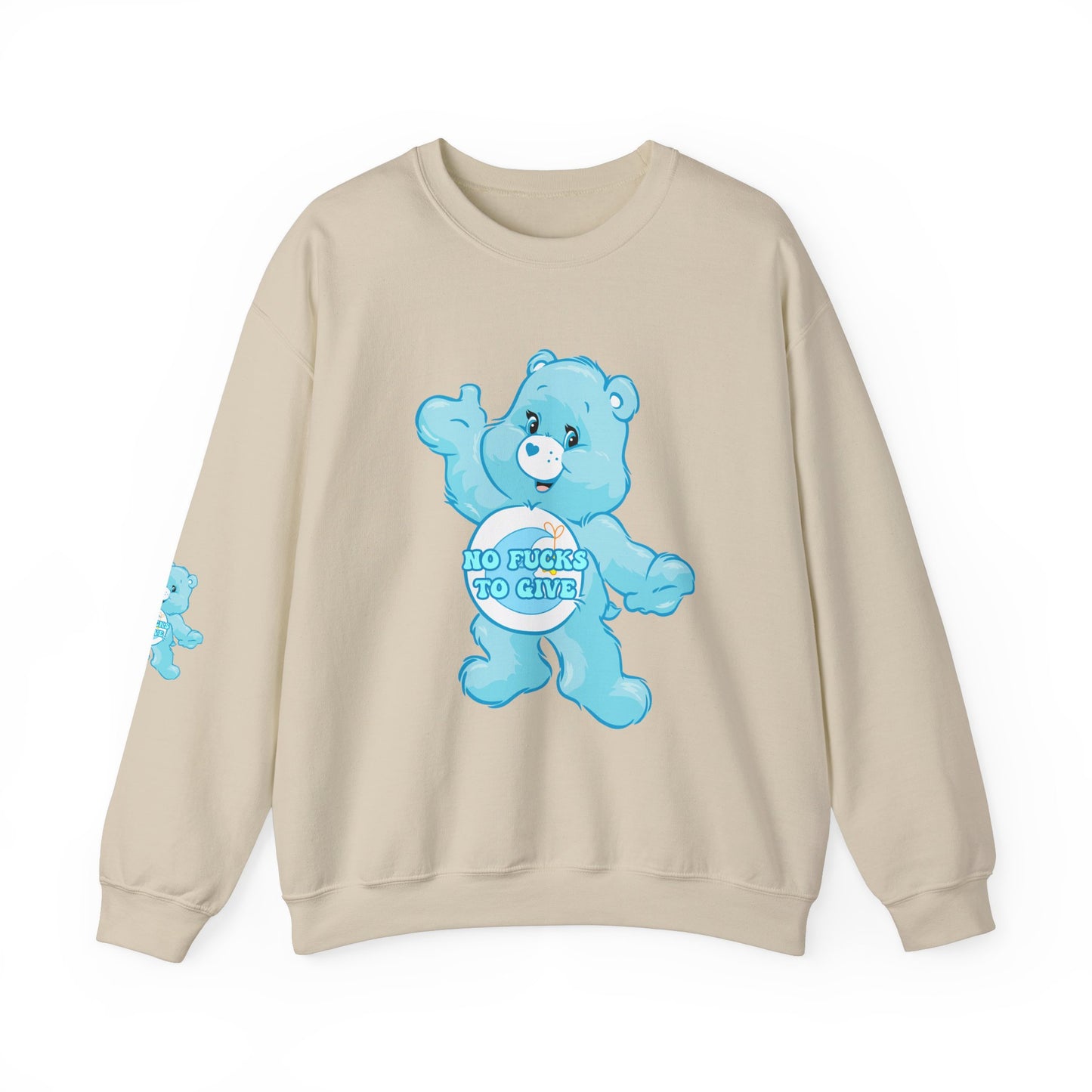 No Fucks to Give Swear Curse Care Bear Unisex Heavy Blend™ Crewneck Sweatshirt - MKcreativeprints