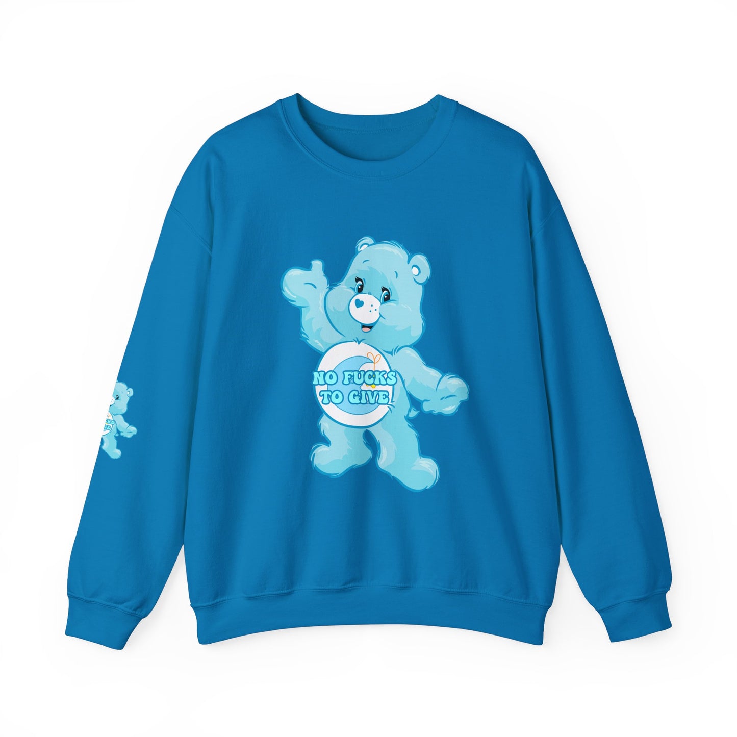 No Fucks to Give Swear Curse Care Bear Unisex Heavy Blend™ Crewneck Sweatshirt - MKcreativeprints