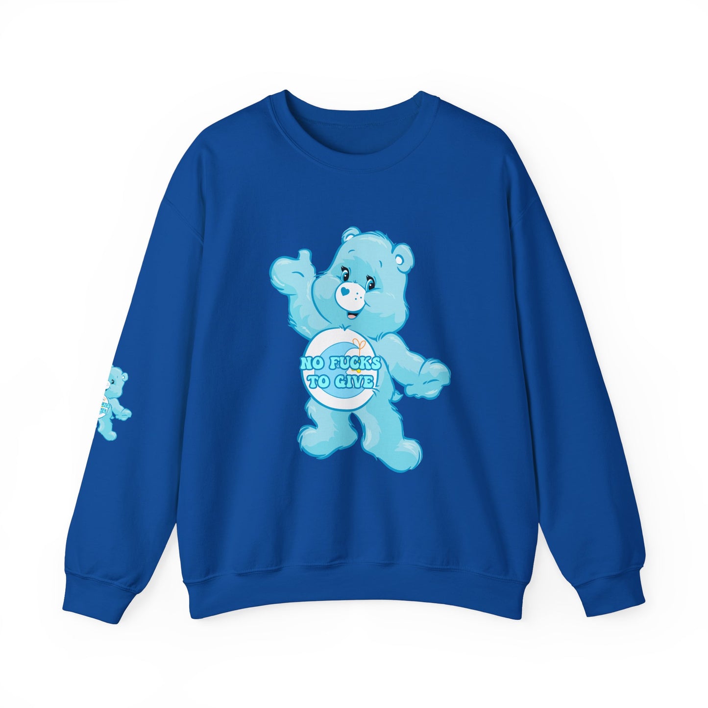 No Fucks to Give Swear Curse Care Bear Unisex Heavy Blend™ Crewneck Sweatshirt - MKcreativeprints