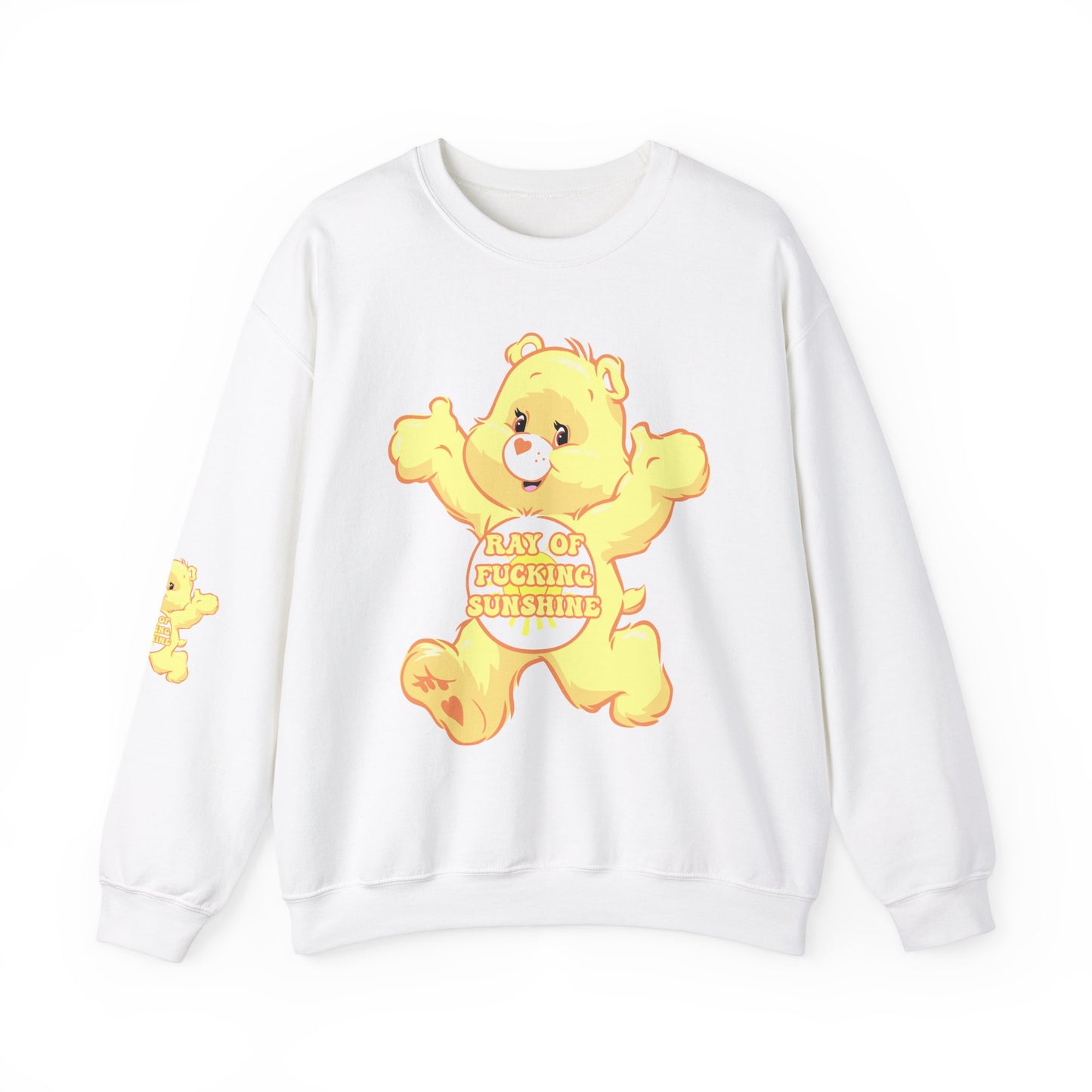 Ray of Fucking Sunshine Curse Swear Care Bear Unisex Heavy Blend™ Crewneck Sweatshirt - MKcreativeprints