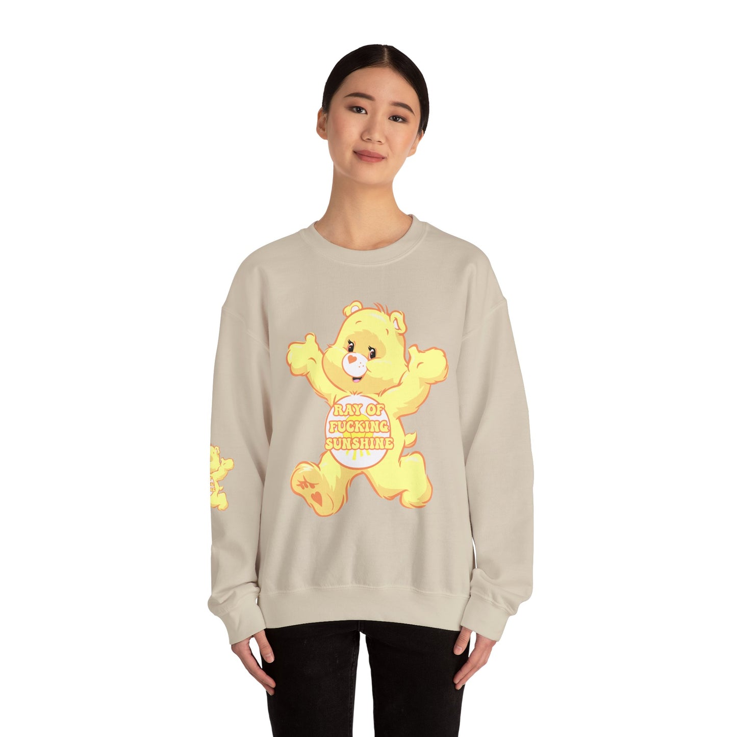 Ray of Fucking Sunshine Curse Swear Care Bear Unisex Heavy Blend™ Crewneck Sweatshirt - MKcreativeprints