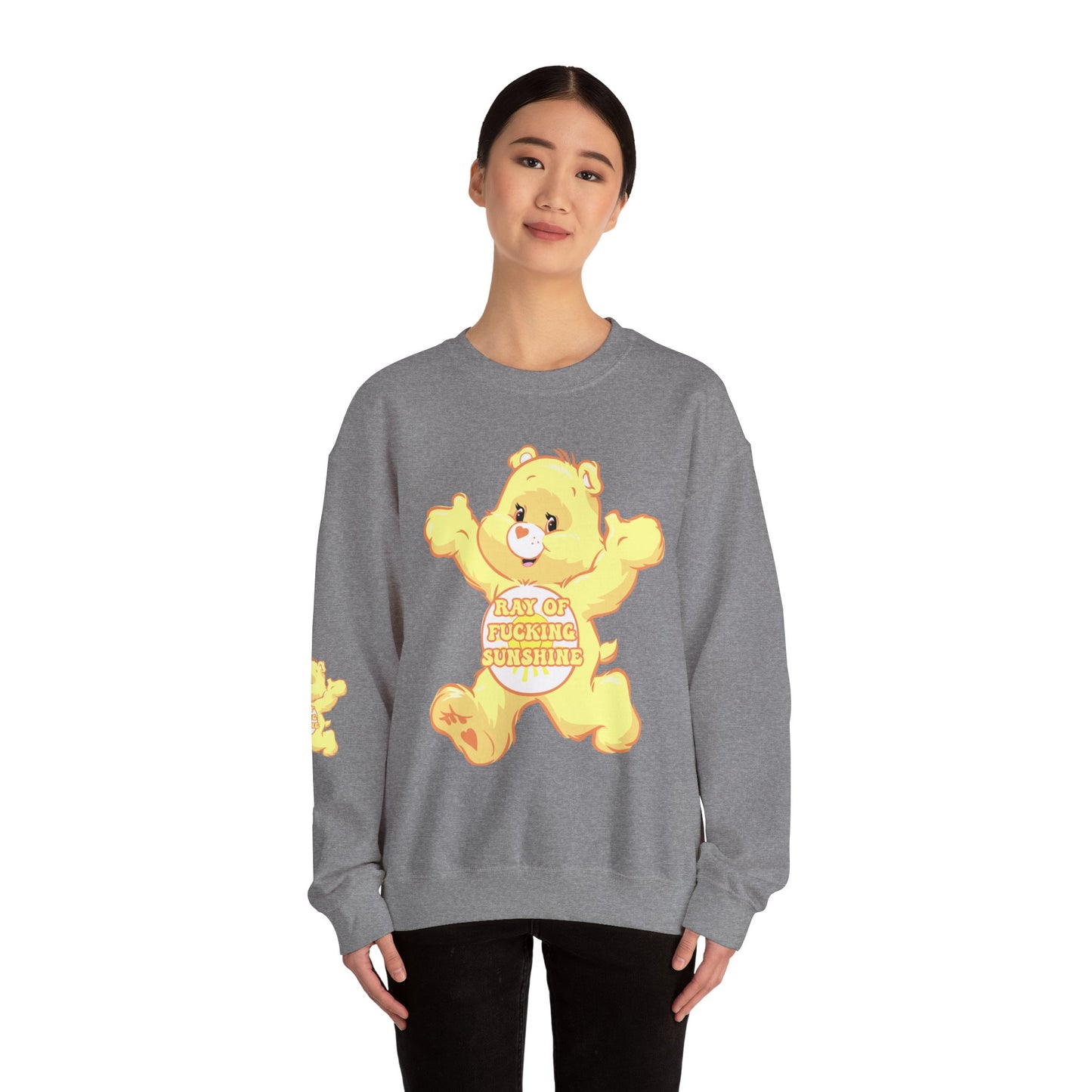 Ray of Fucking Sunshine Curse Swear Care Bear Unisex Heavy Blend™ Crewneck Sweatshirt - MKcreativeprints
