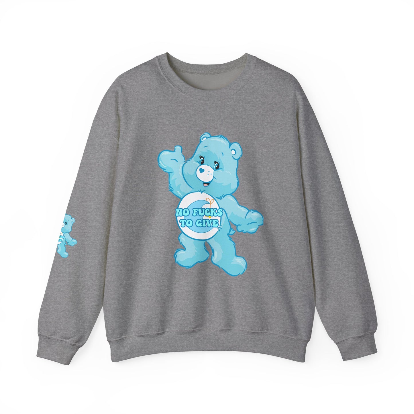 No Fucks to Give Swear Curse Care Bear Unisex Heavy Blend™ Crewneck Sweatshirt - MKcreativeprints