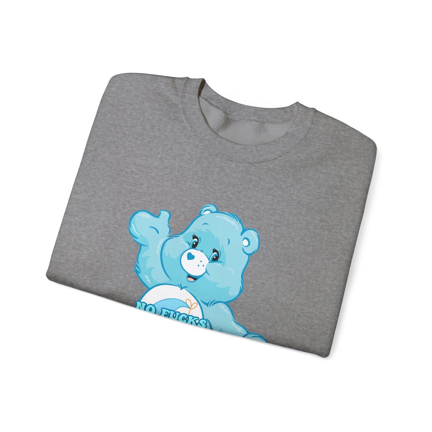 No Fucks to Give Swear Curse Care Bear Unisex Heavy Blend™ Crewneck Sweatshirt - MKcreativeprints
