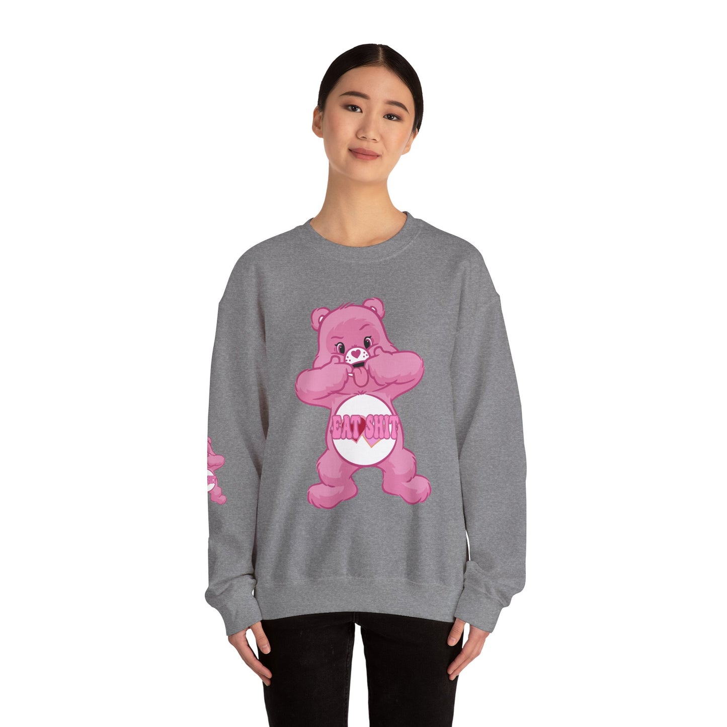 Eat Shit Curse Care Bear Unisex Heavy Blend™ Crewneck Sweatshirt - MKcreativeprints