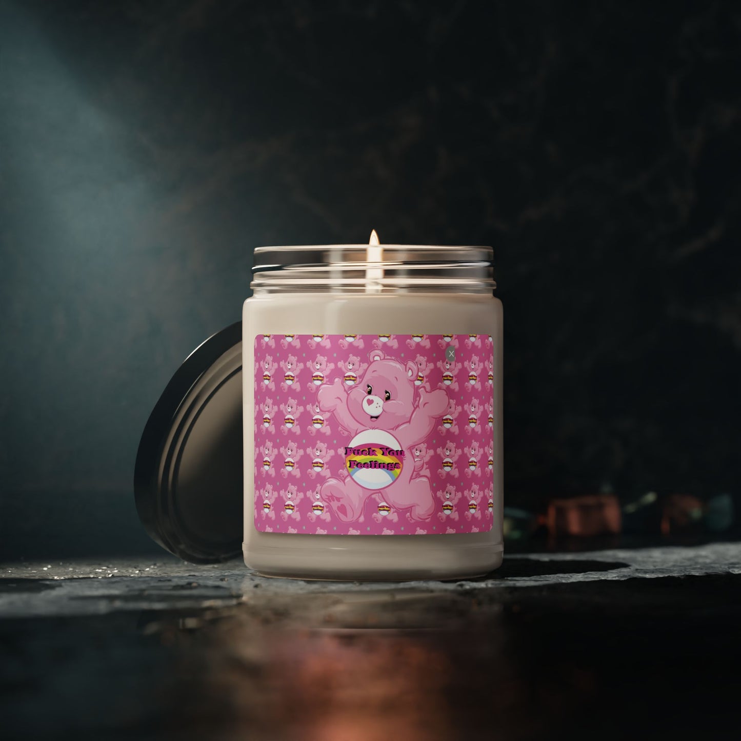 F You Feelings Curse Care Bear Scented Soy Candle, 9oz - MKcreativeprints