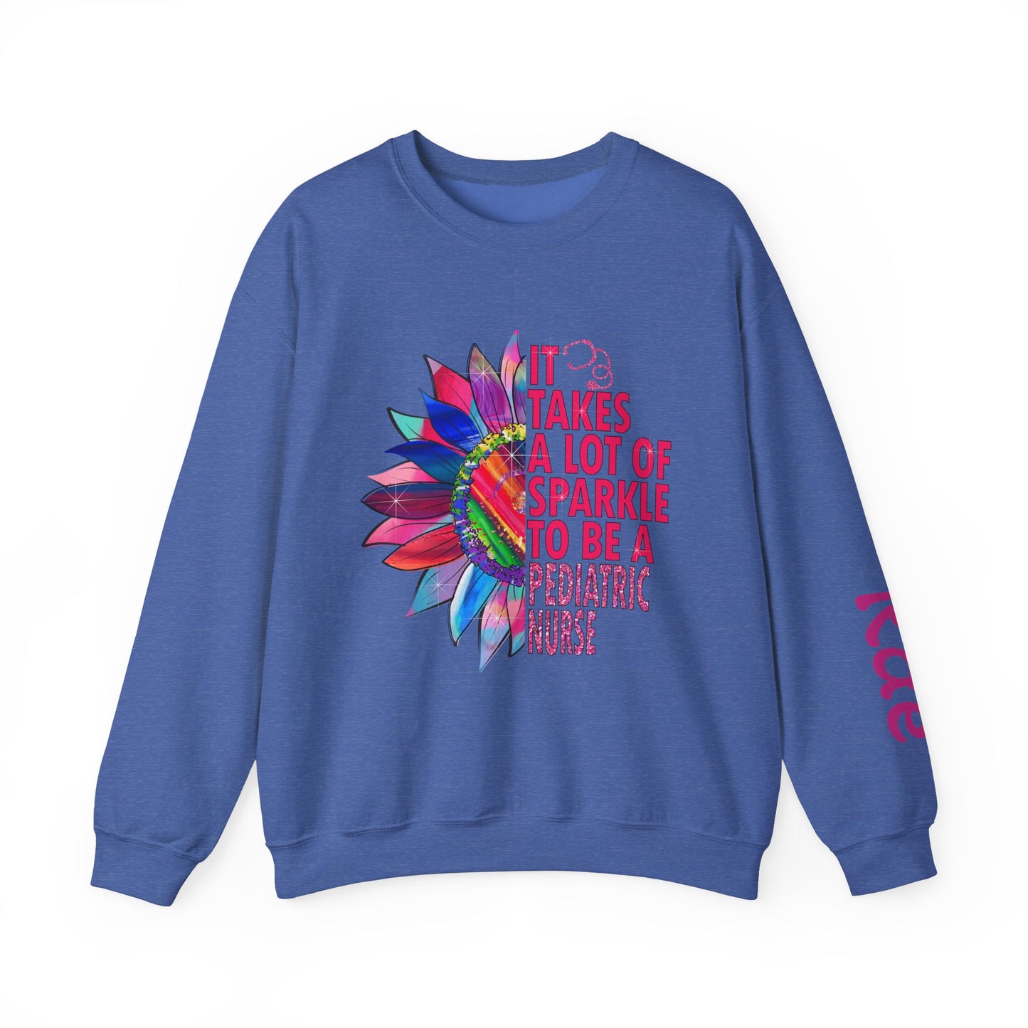 Personalized Sparkle Pediatric Nurse Sweatshirt with Custom Name - MKcreativeprints