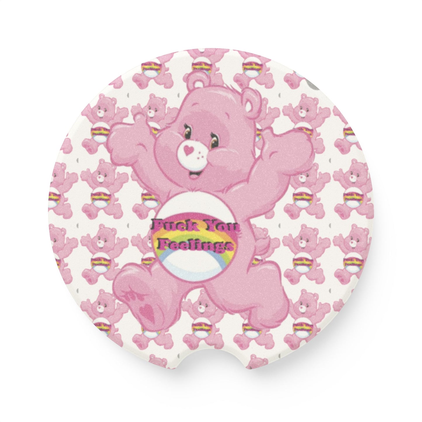 F You Feelings Curse Care Bear Soapstone Car Coaster - MKcreativeprints