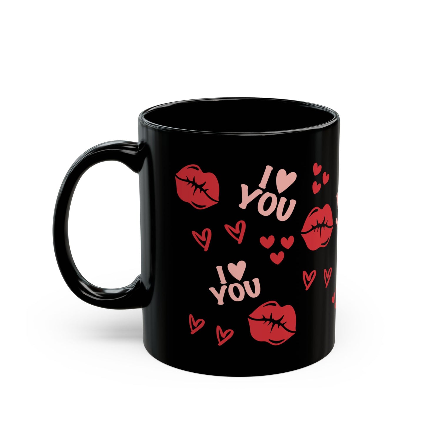 I Love You, Be My Valentine, Kisses Black Mug (11oz, 15oz) - MKcreativeprints