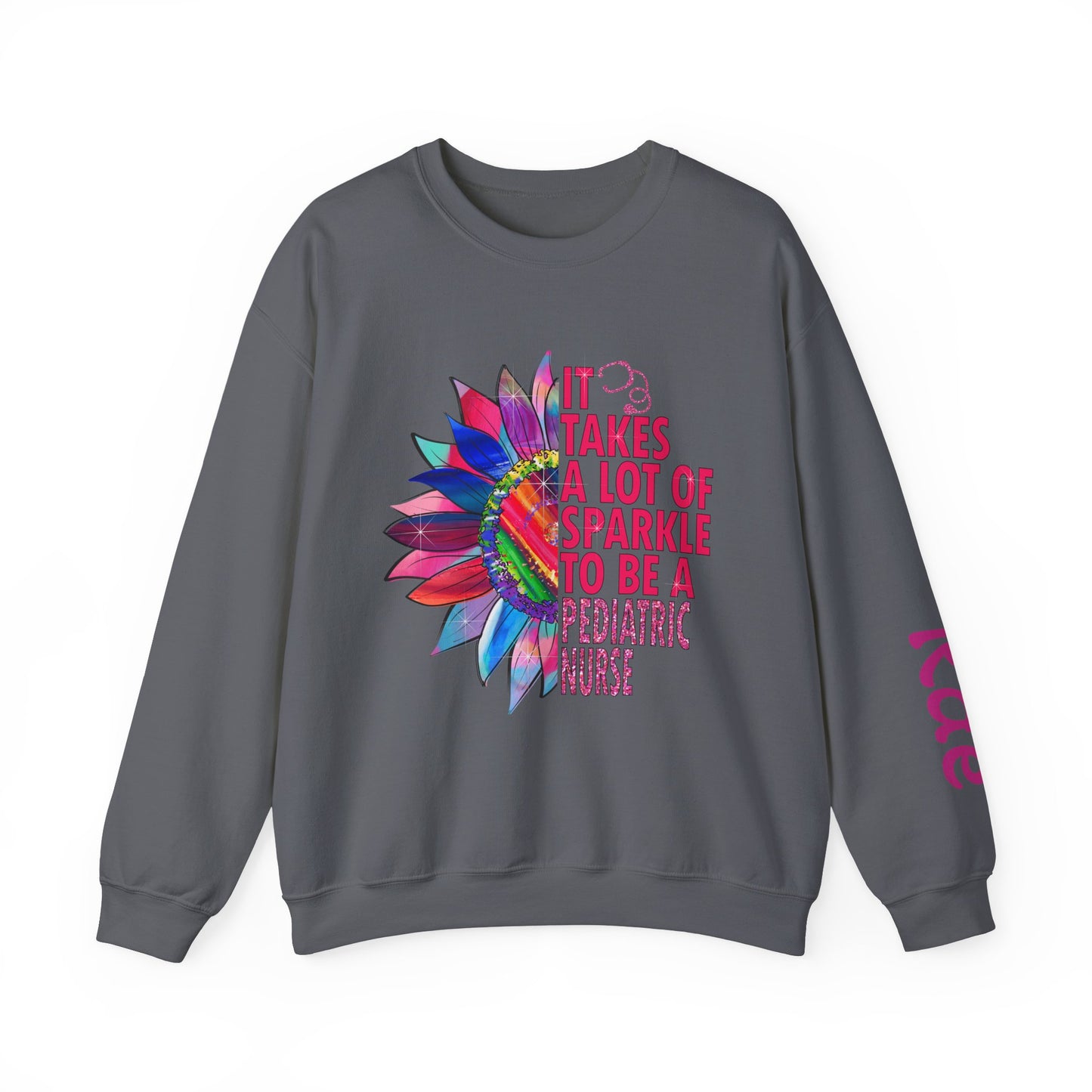 Personalized Sparkle Pediatric Nurse Sweatshirt with Custom Name - MKcreativeprints