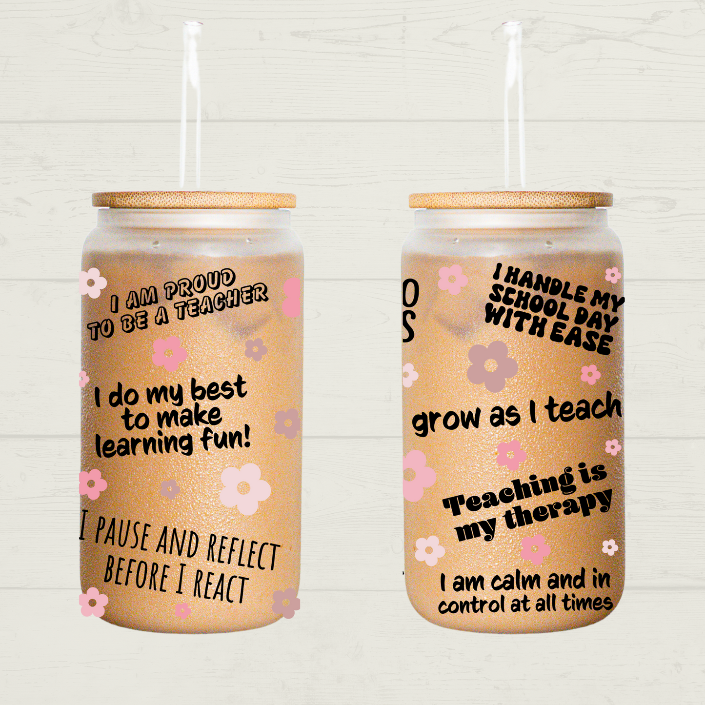 Teacher Affirmations Libbey Glass 18oz - MKcreativeprints