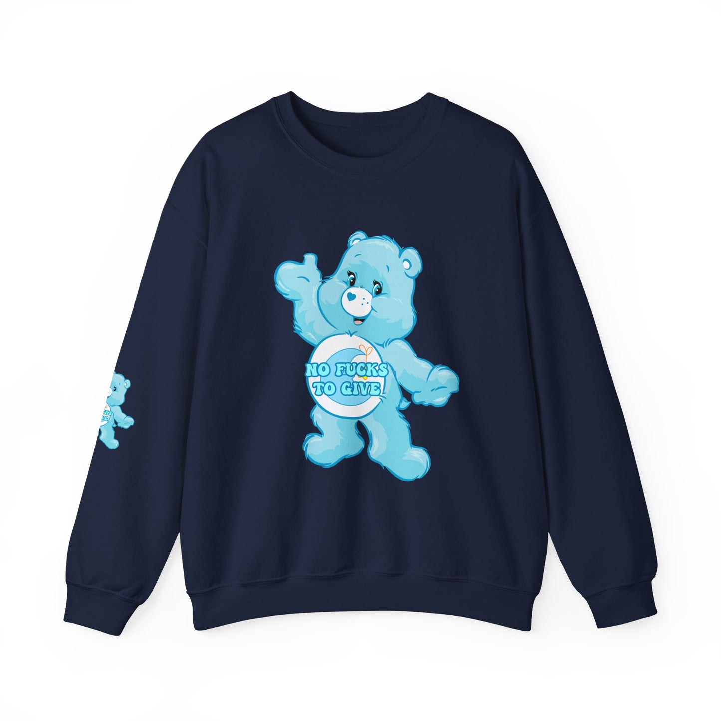 No Fucks to Give Swear Curse Care Bear Unisex Heavy Blend™ Crewneck Sweatshirt - MKcreativeprints
