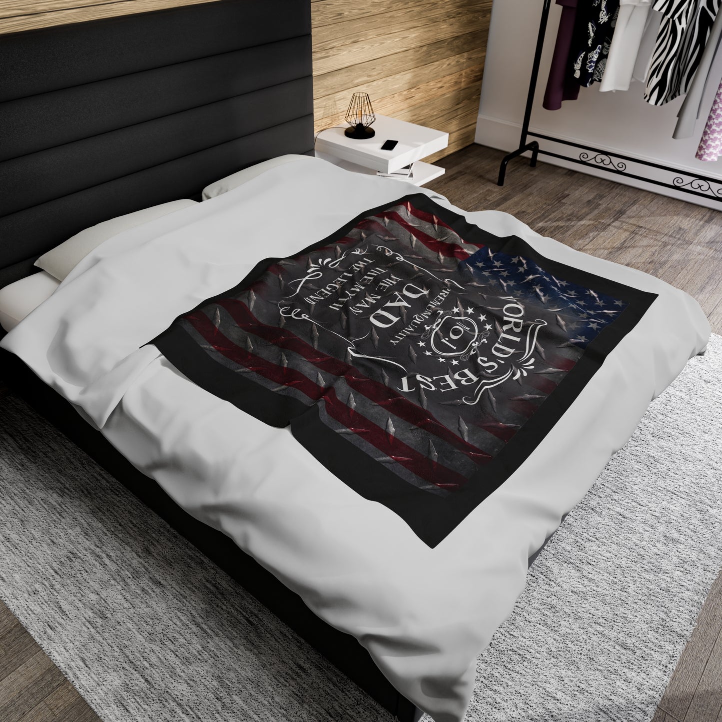Worlds BEST DAD Whiskey Velveteen Plush Blanket - MKcreativeprints