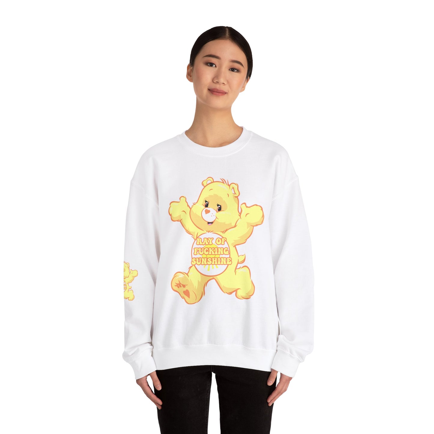 Ray of Fucking Sunshine Curse Swear Care Bear Unisex Heavy Blend™ Crewneck Sweatshirt - MKcreativeprints