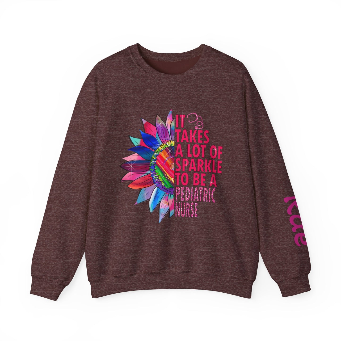 Personalized Sparkle Pediatric Nurse Sweatshirt with Custom Name - MKcreativeprints