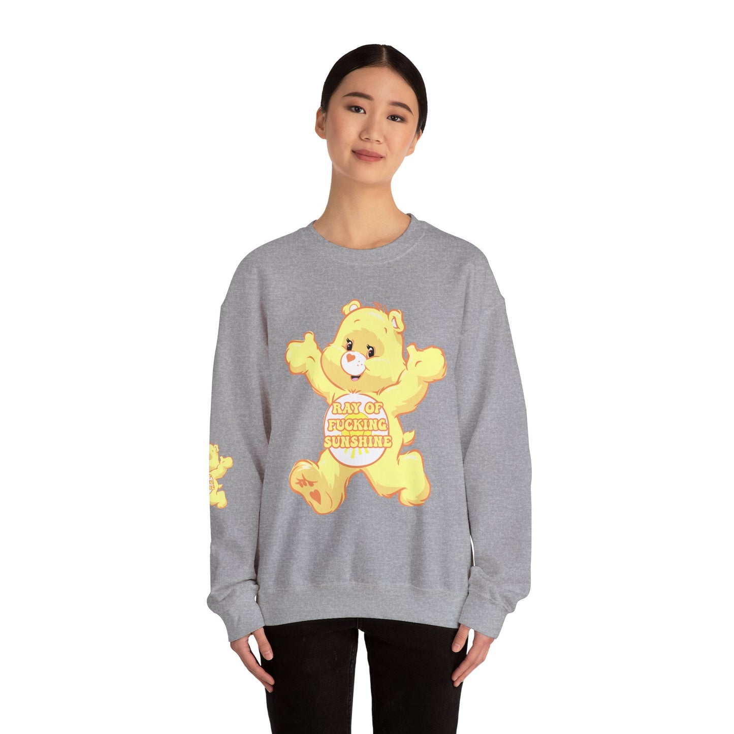 Ray of Fucking Sunshine Curse Swear Care Bear Unisex Heavy Blend™ Crewneck Sweatshirt - MKcreativeprints