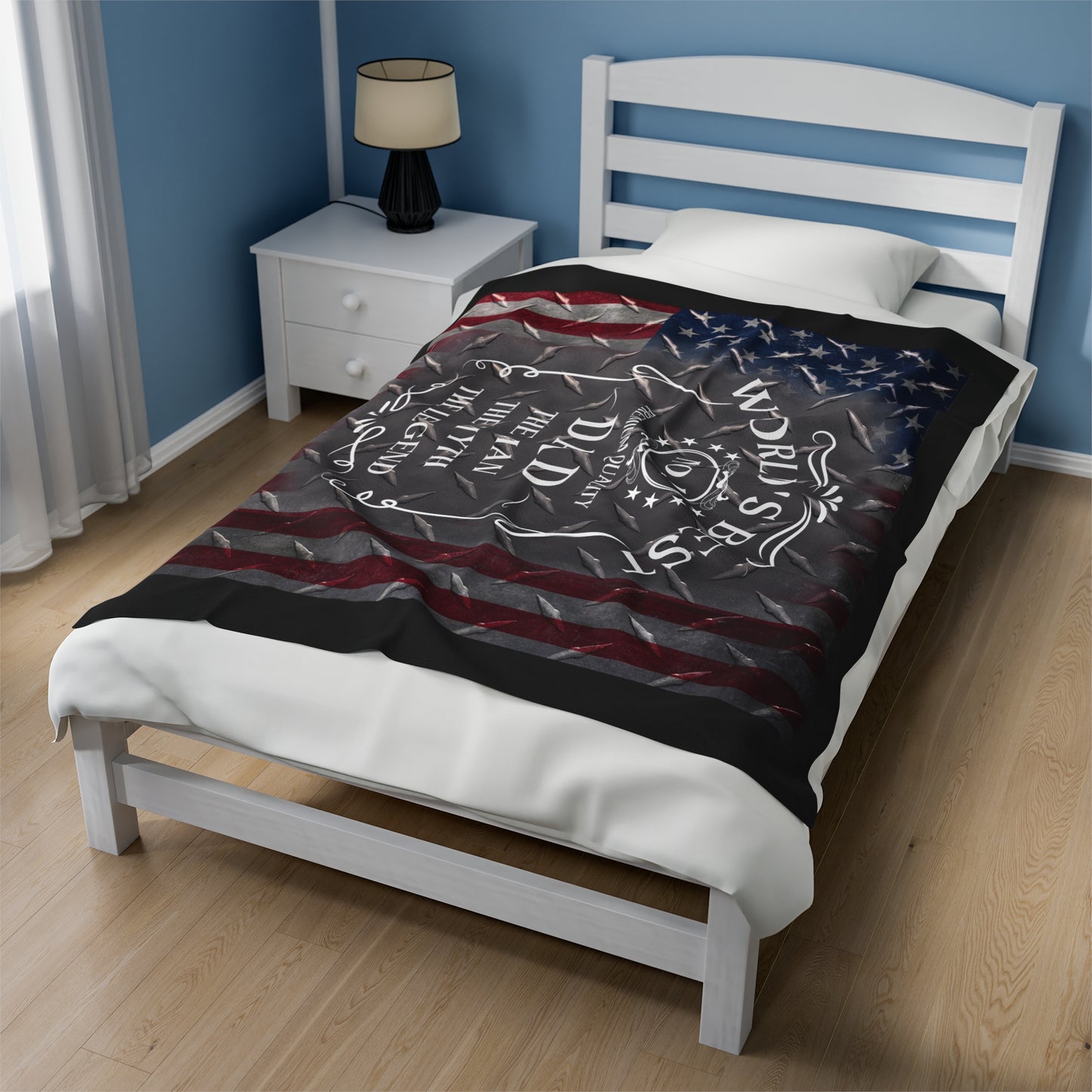 Worlds BEST DAD Whiskey Velveteen Plush Blanket - MKcreativeprints