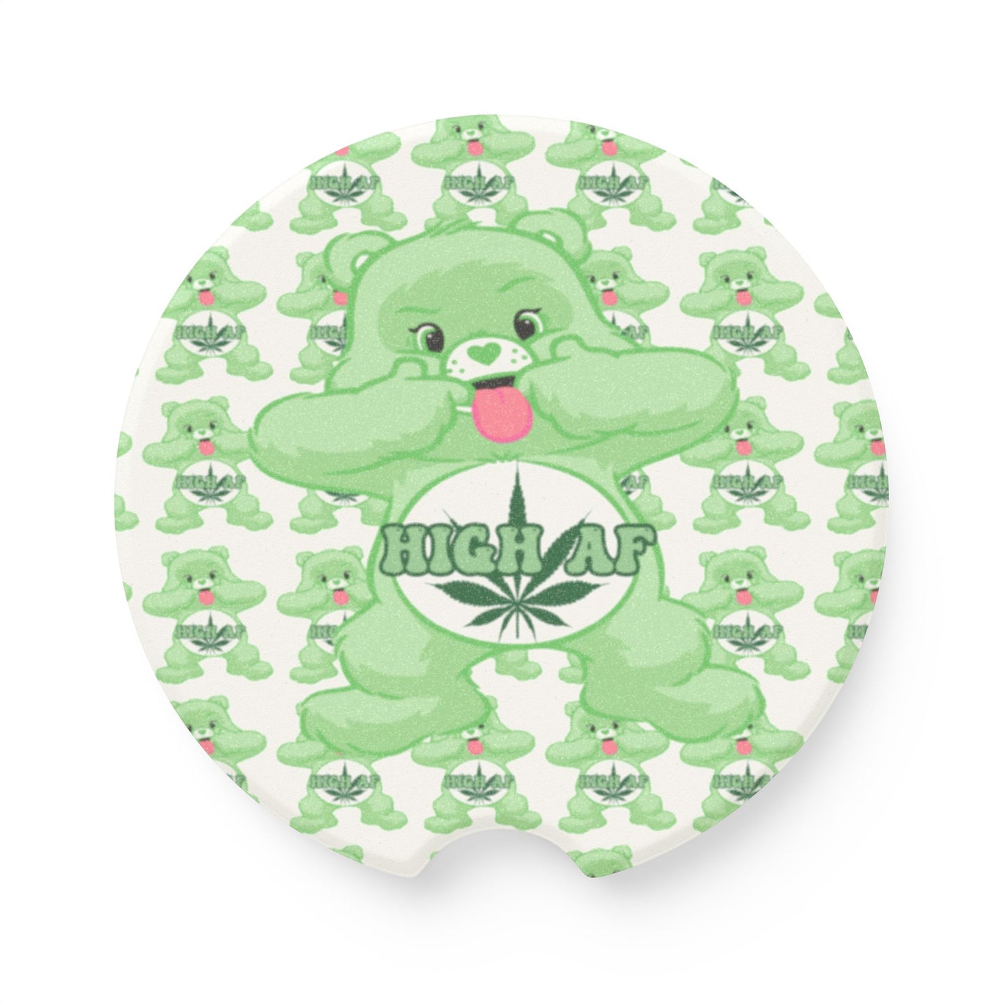 High AF Custom Bear Soapstone Car Coaster - MKcreativeprints