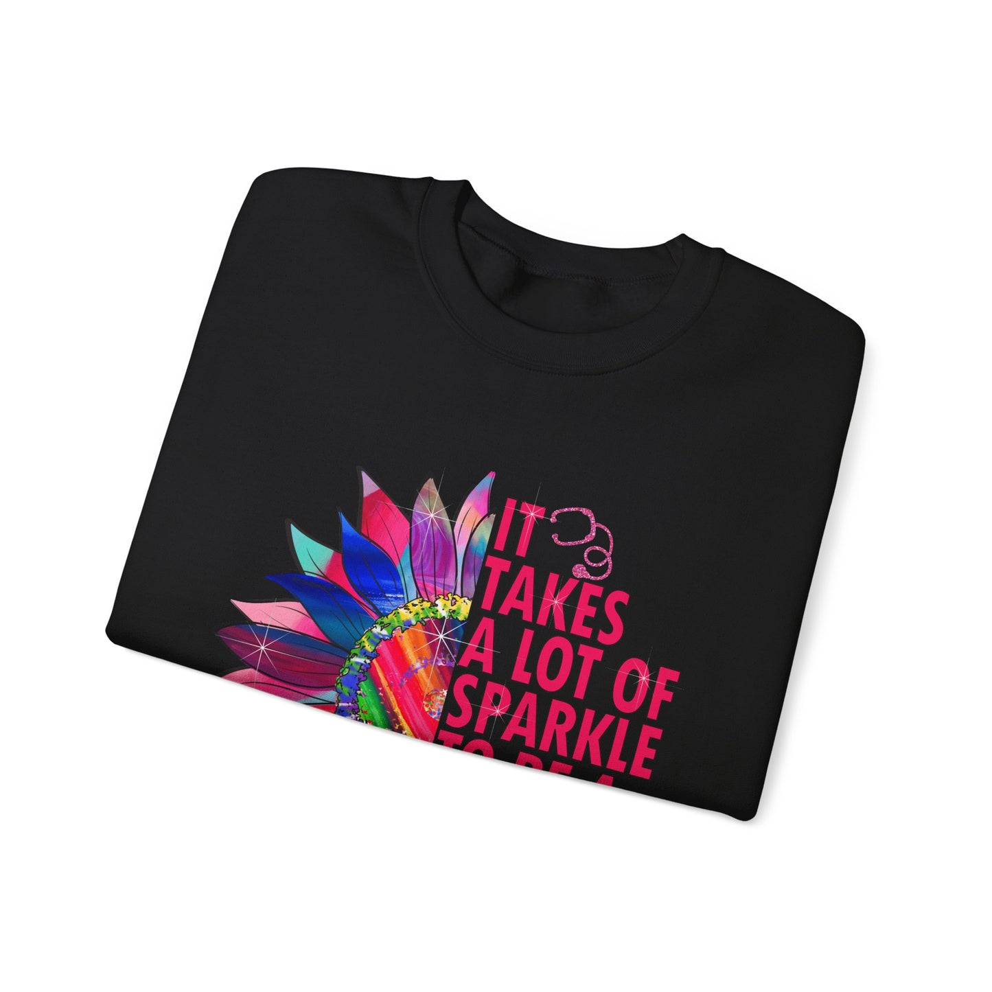 Personalized Sparkle Pediatric Nurse Sweatshirt with Custom Name - MKcreativeprints