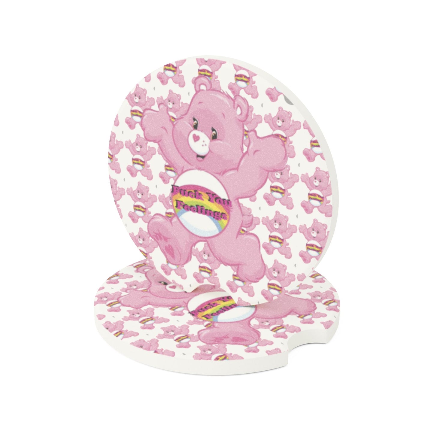 F You Feelings Curse Care Bear Soapstone Car Coaster - MKcreativeprints