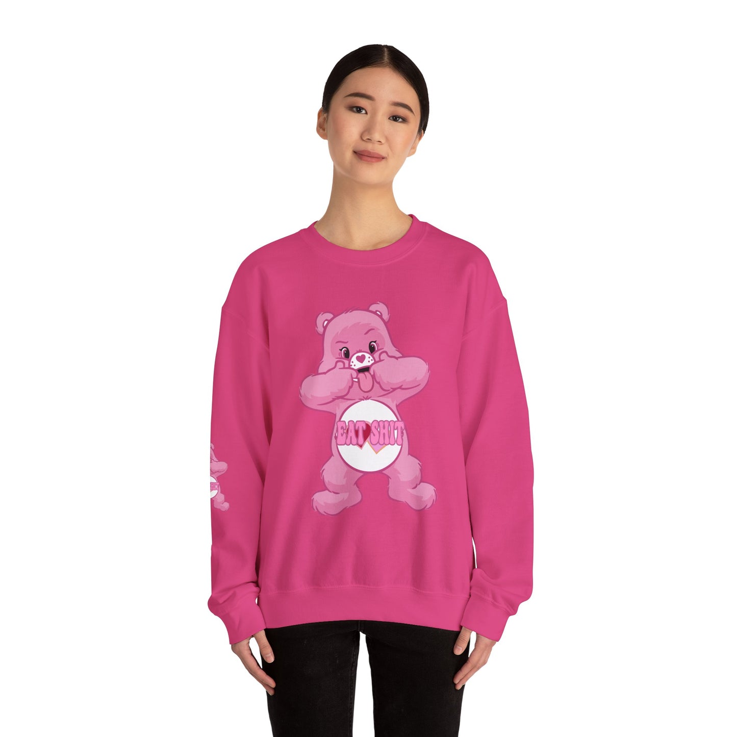 Eat Shit Curse Care Bear Unisex Heavy Blend™ Crewneck Sweatshirt - MKcreativeprints