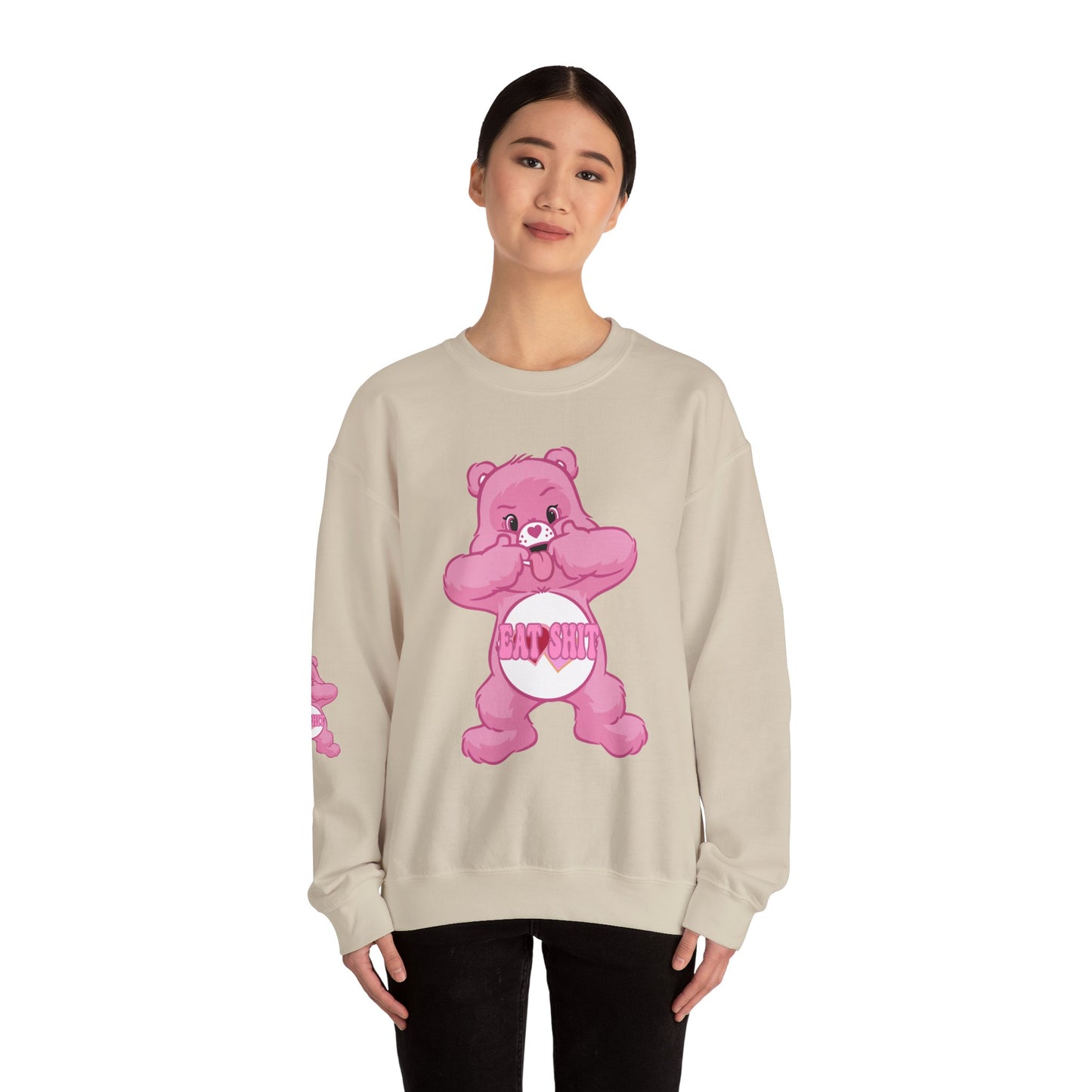 Eat Shit Curse Care Bear Unisex Heavy Blend™ Crewneck Sweatshirt - MKcreativeprints
