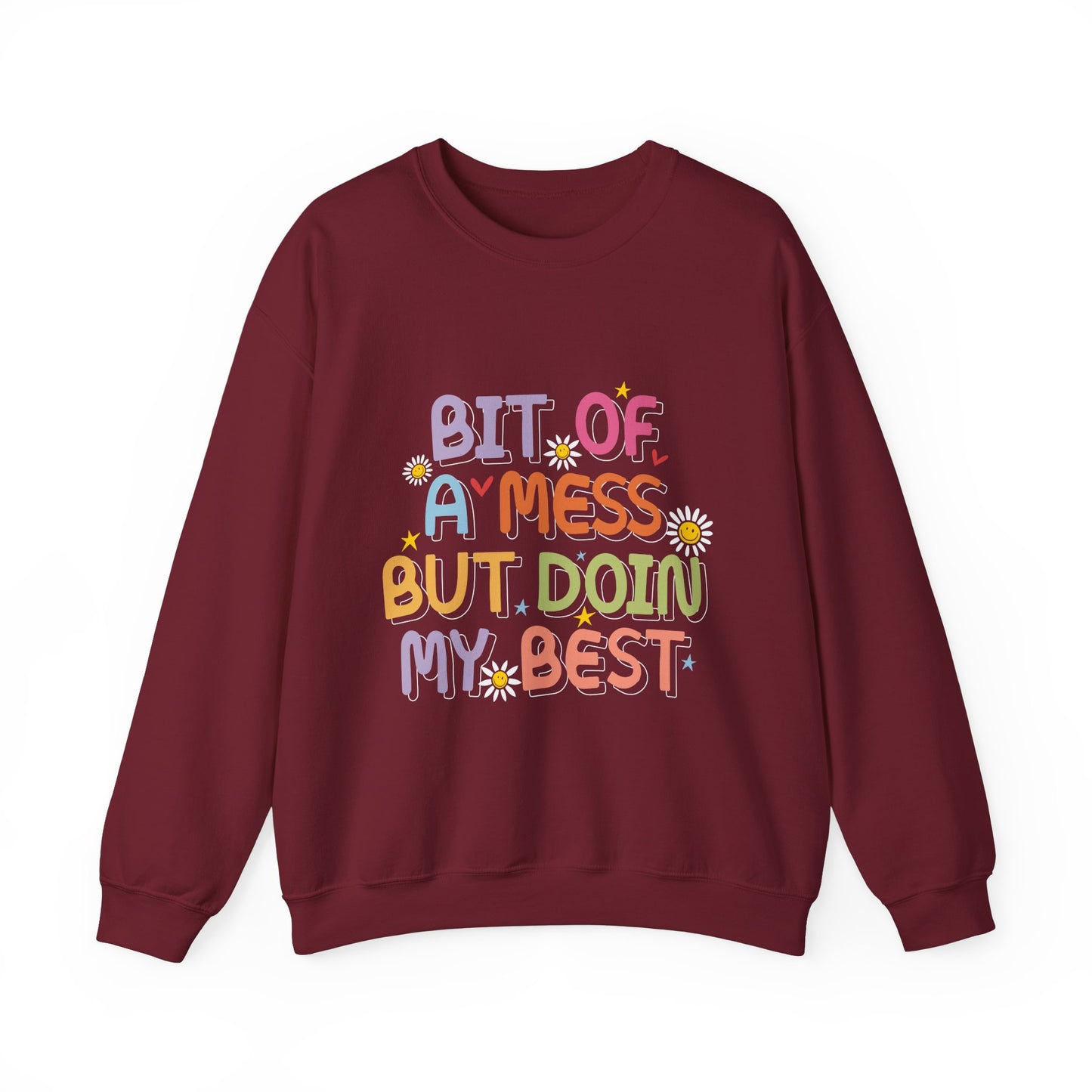 Bit of a Mess but doing my best Unisex Heavy Blend™ Crewneck Sweatshirt - MKcreativeprints