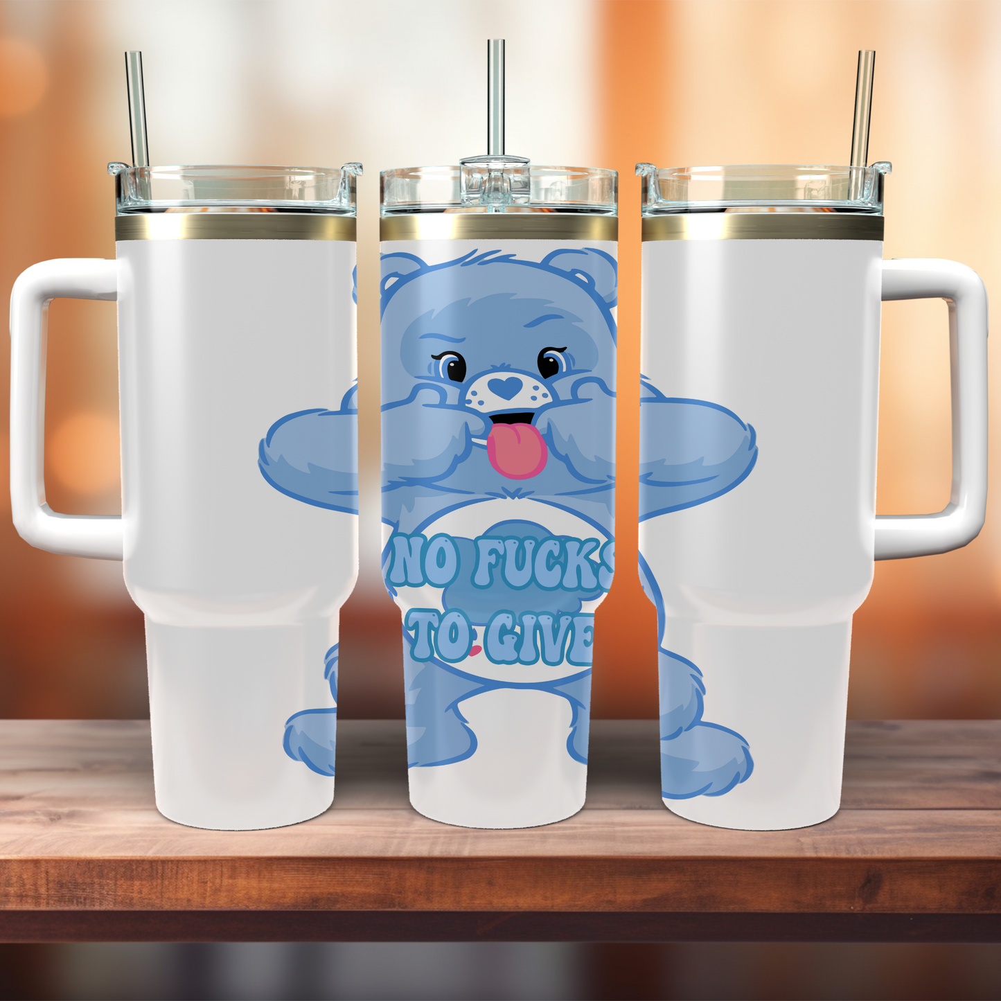Custom 20oz & 40oz Tumbler, Curse Care Bear Tumbler - MKcreativeprints