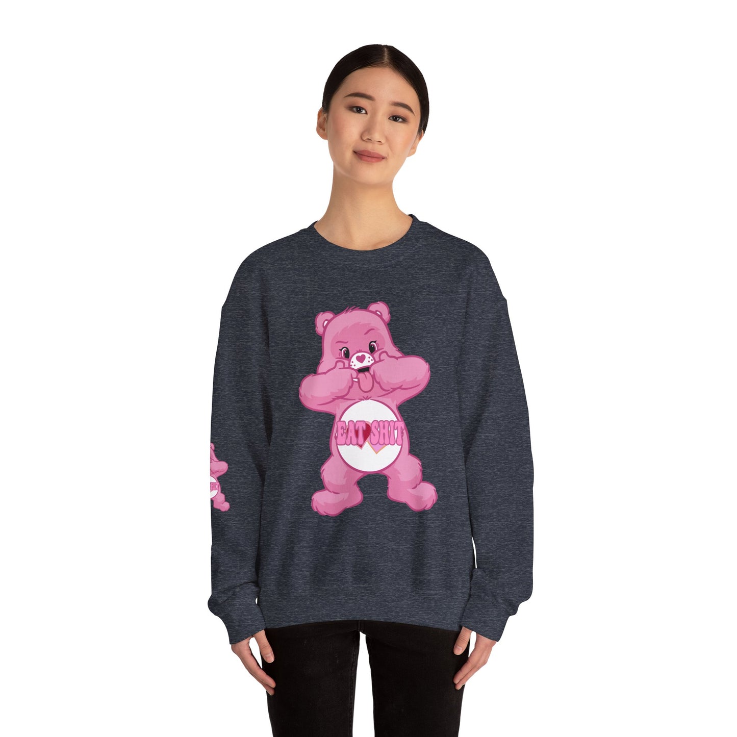 Eat Shit Curse Care Bear Unisex Heavy Blend™ Crewneck Sweatshirt - MKcreativeprints