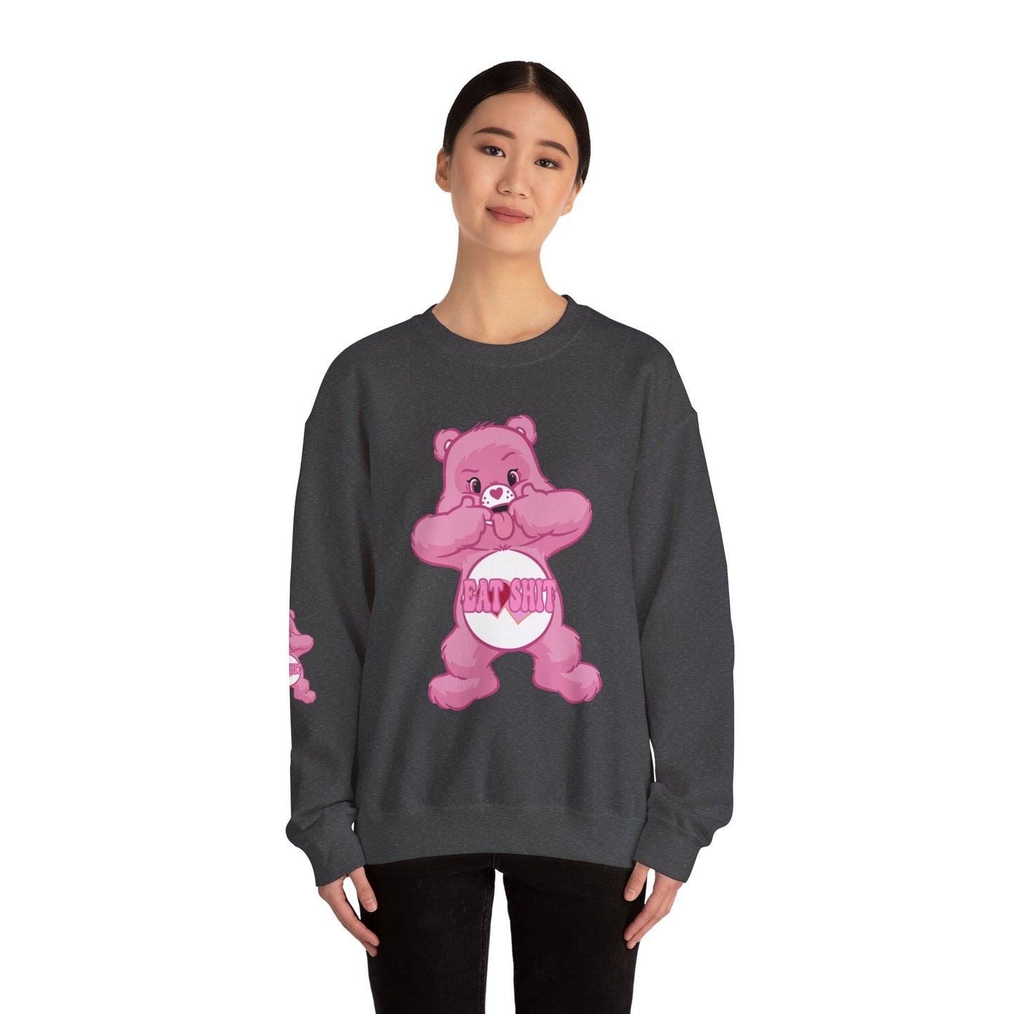 Eat Shit Curse Care Bear Unisex Heavy Blend™ Crewneck Sweatshirt - MKcreativeprints