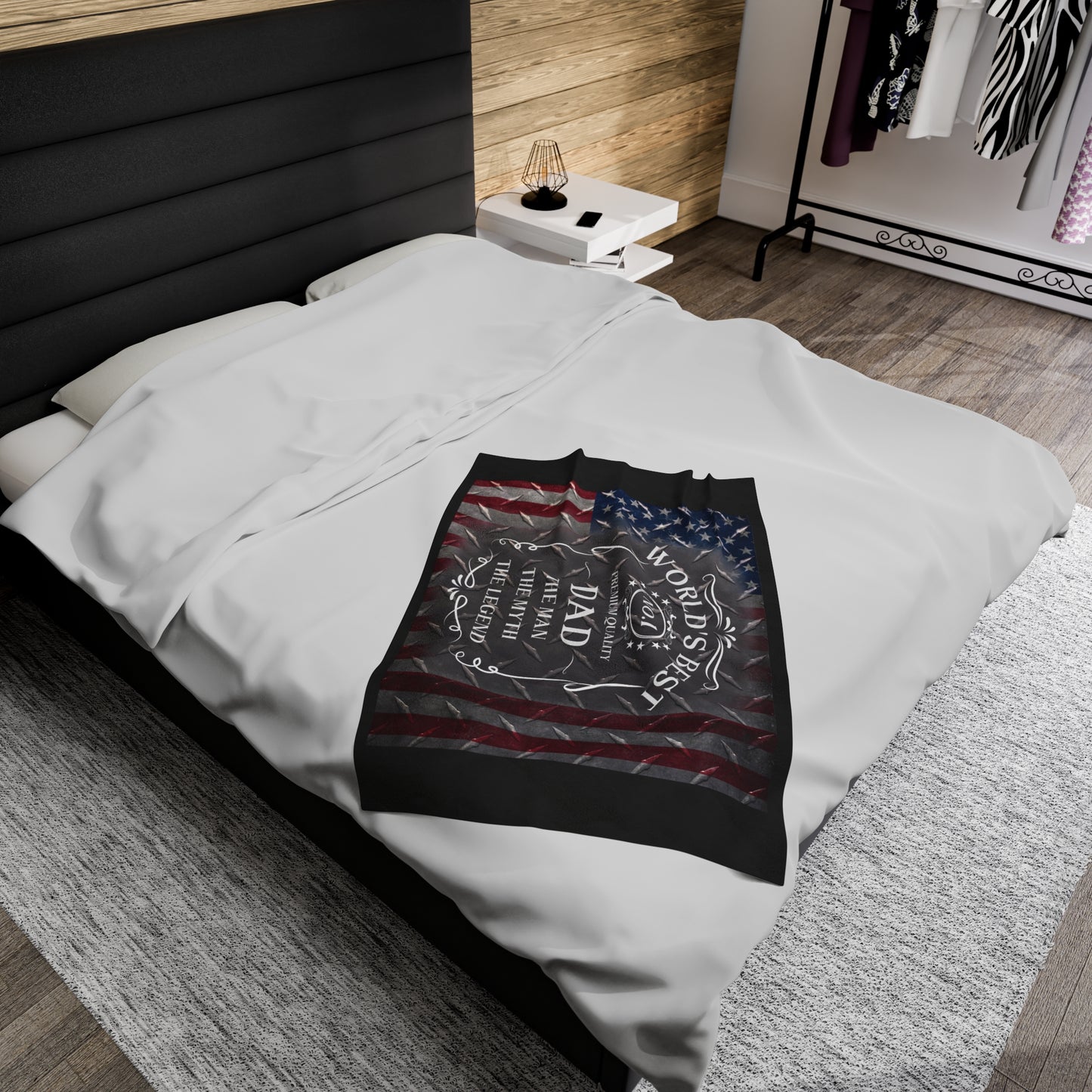 Worlds BEST DAD Whiskey Velveteen Plush Blanket - MKcreativeprints