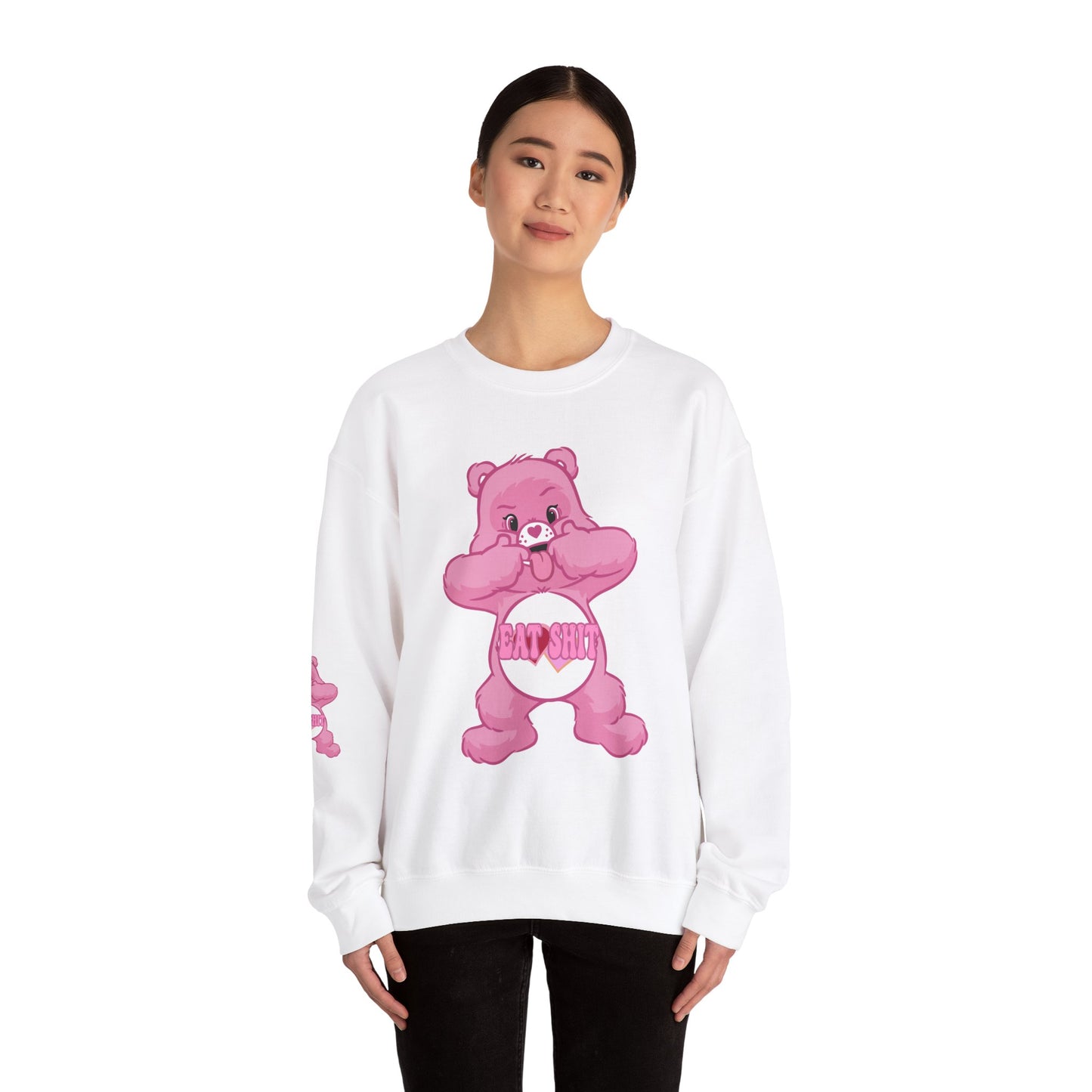 Eat Shit Curse Care Bear Unisex Heavy Blend™ Crewneck Sweatshirt - MKcreativeprints